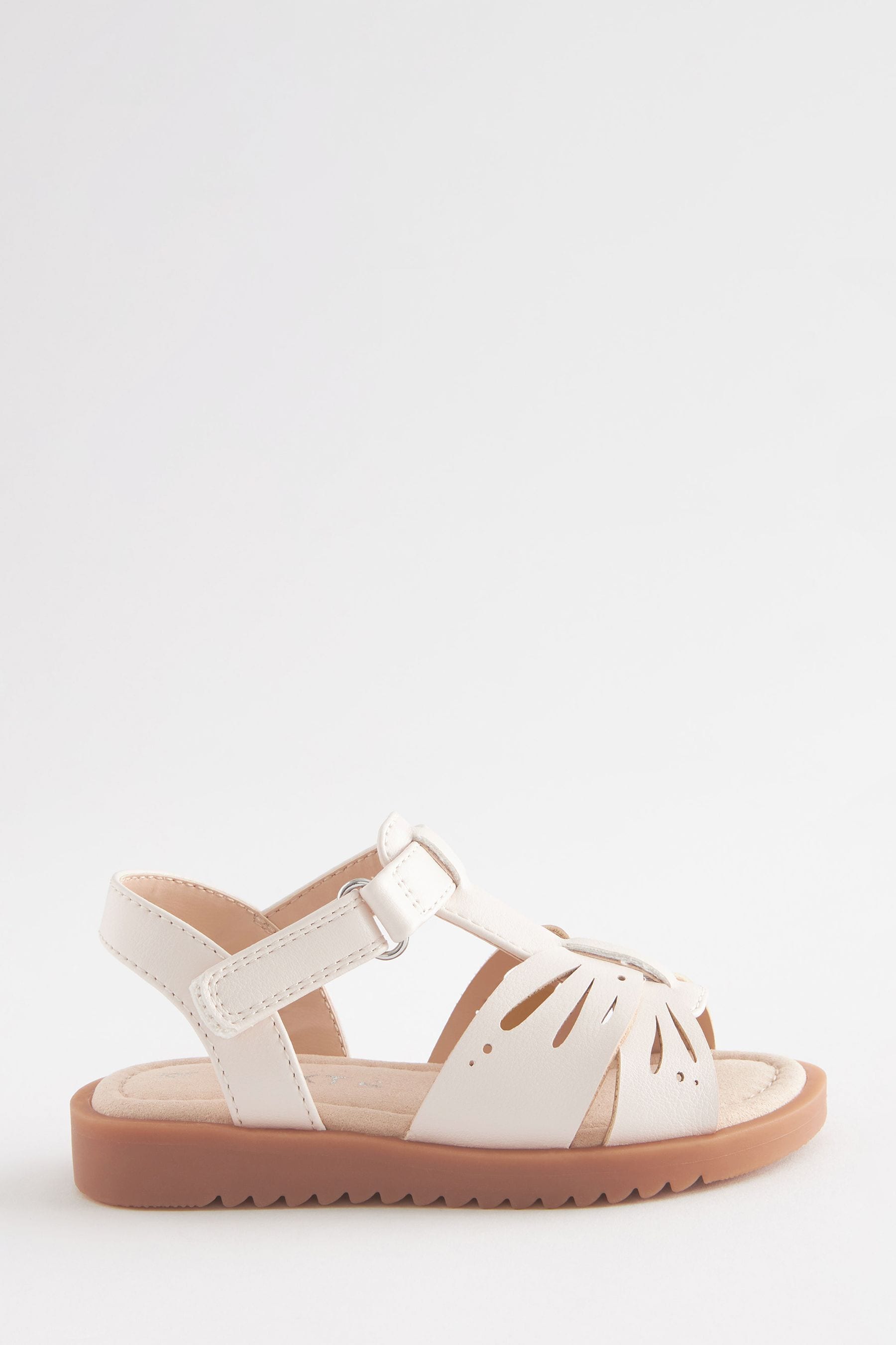 Cream White Ankle Strap Sandals