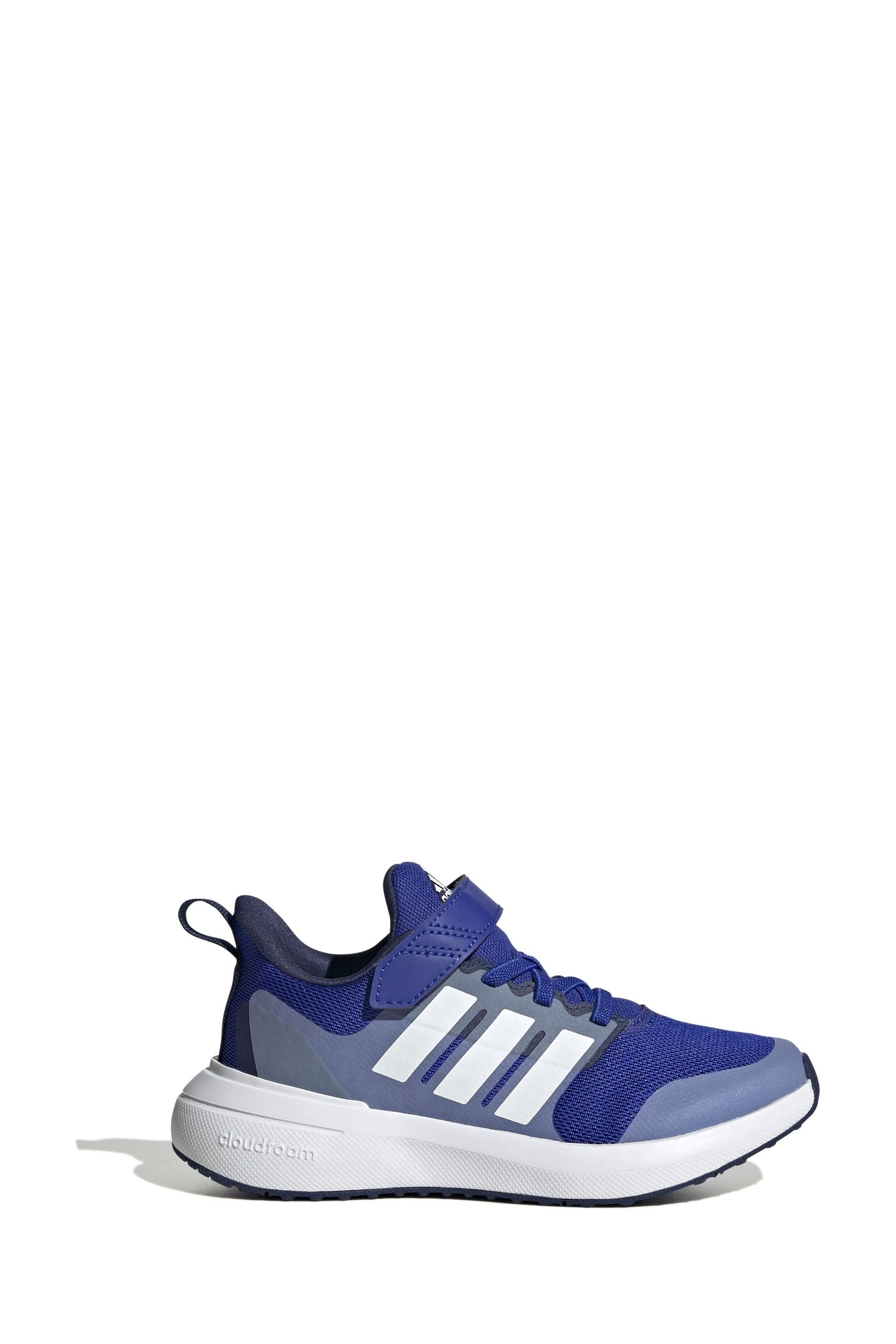 Blue/White adidas Kids Sportswear Fortarun 2.0 Cloudfoam Elastic Lace Top Strap Trainers