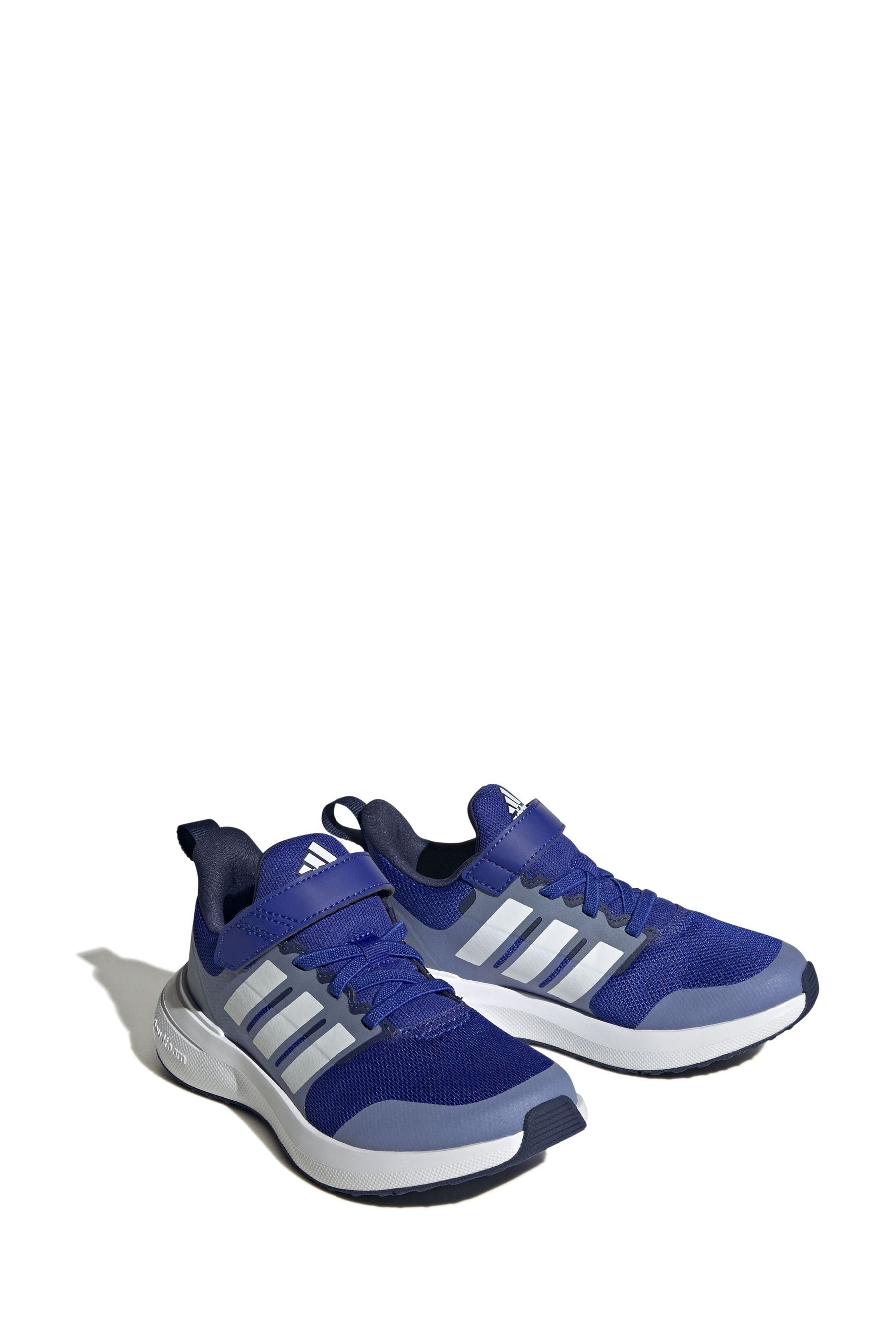 Blue/White adidas Kids Sportswear Fortarun 2.0 Cloudfoam Elastic Lace Top Strap Trainers