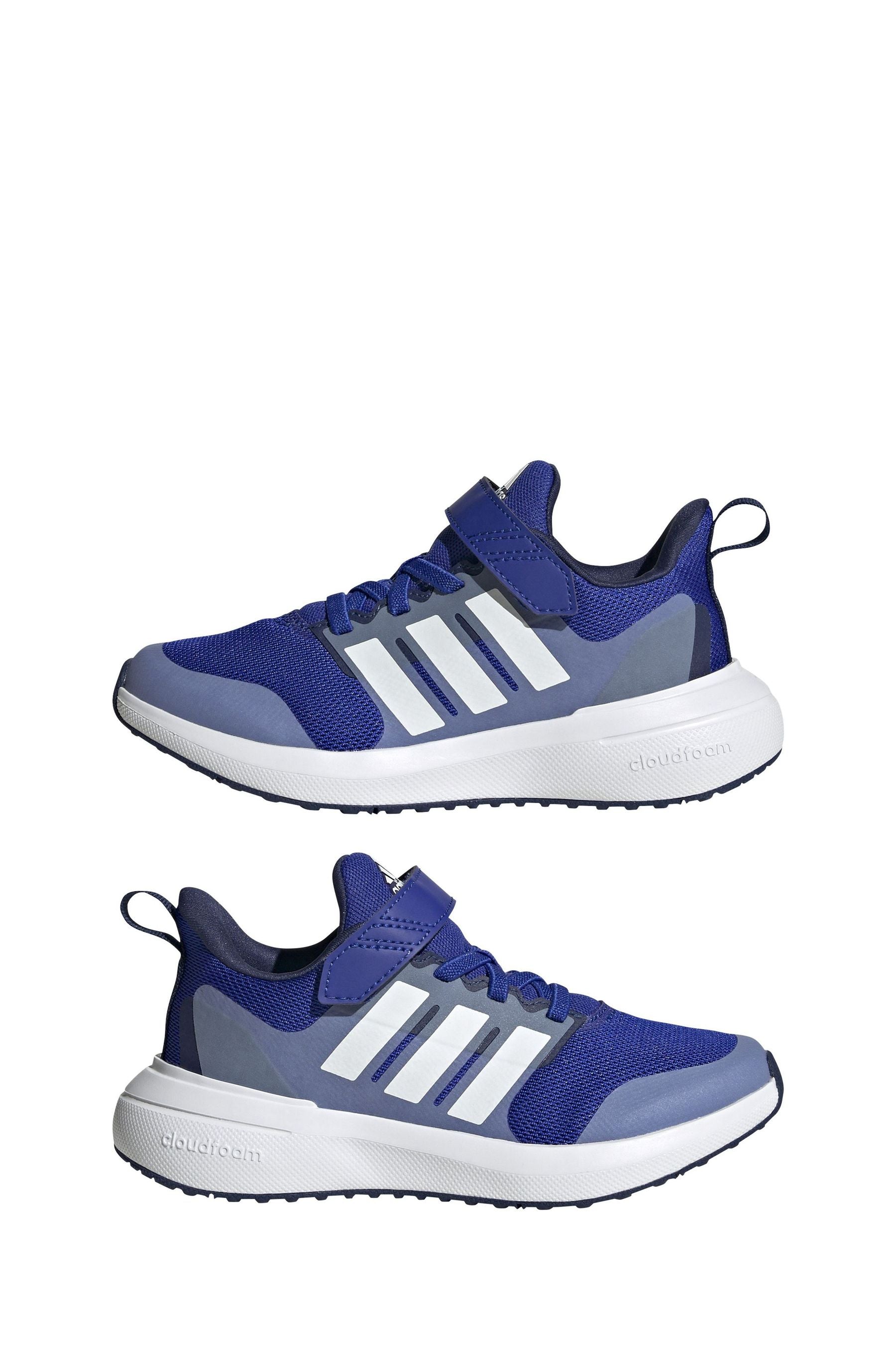 Blue/White adidas Kids Sportswear Fortarun 2.0 Cloudfoam Elastic Lace Top Strap Trainers