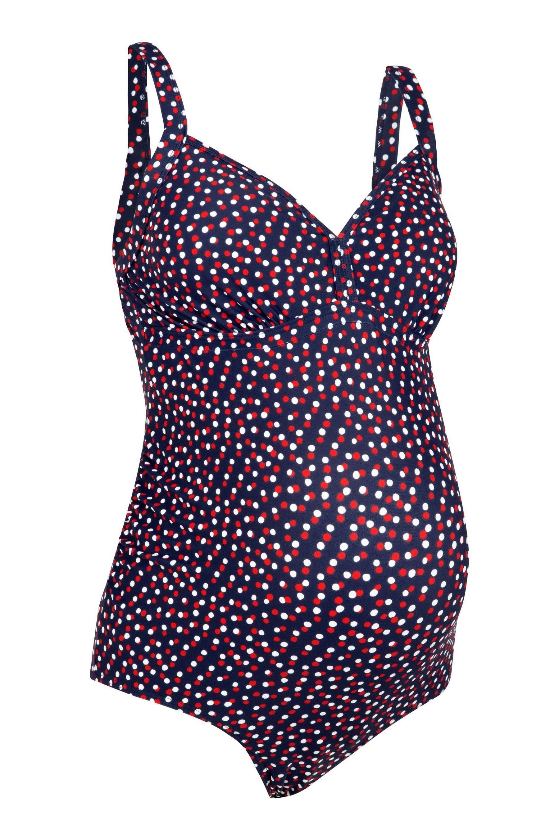 JoJo Maman Bébé Navy Blue & White Spot Spot Maternity Swimsuit