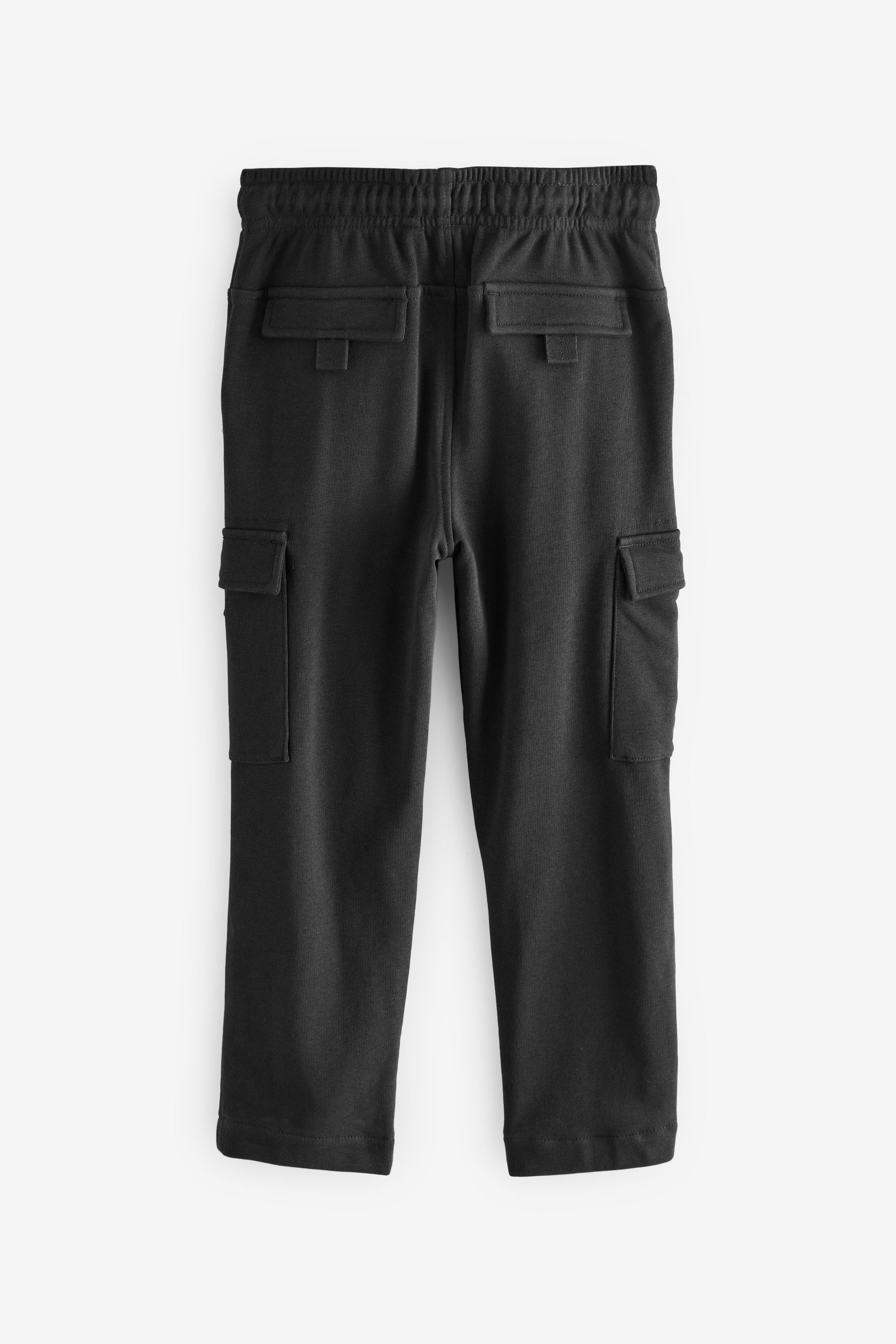 Black 100% Cotton Cargo Pocket Joggers (3-16yrs)