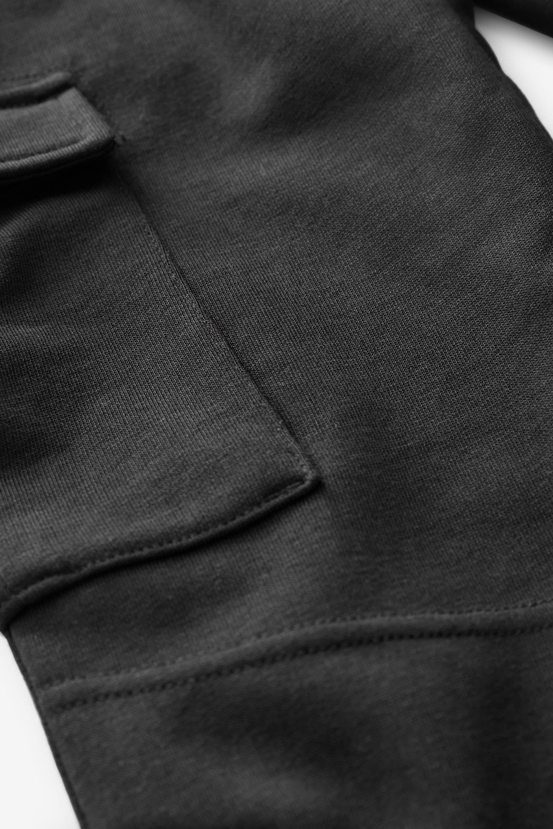 Black 100% Cotton Cargo Pocket Joggers (3-16yrs)