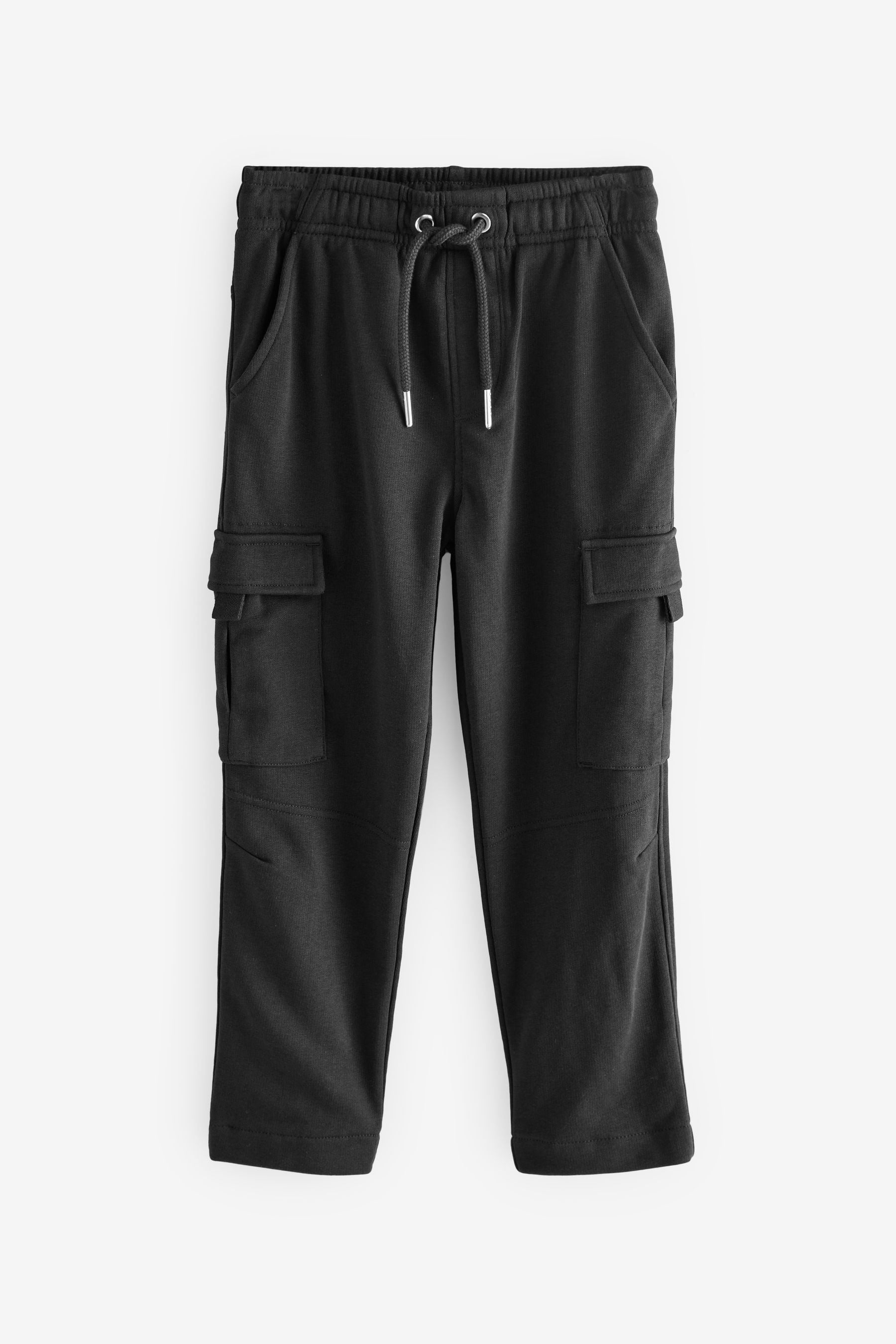 Black 100% Cotton Cargo Pocket Joggers (3-16yrs)