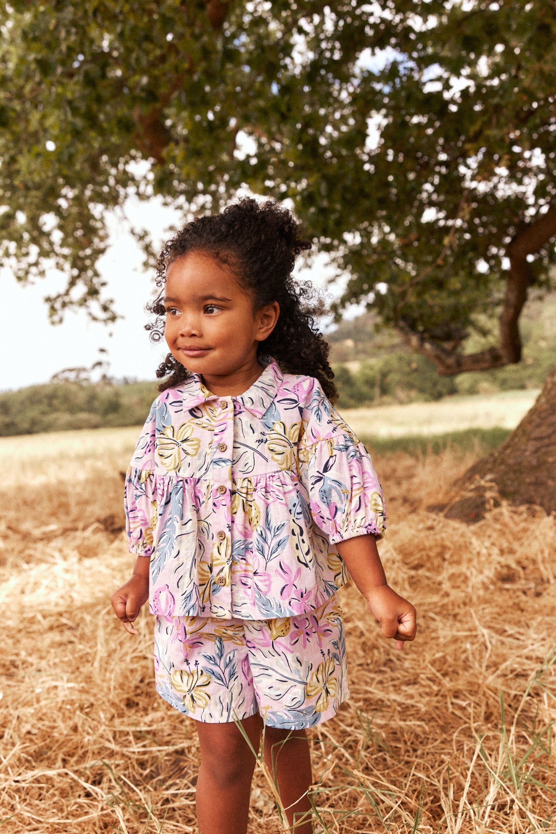 Lilac Purple Lemons Blouse And Shorts Co-ord Set (3mths-8yrs)