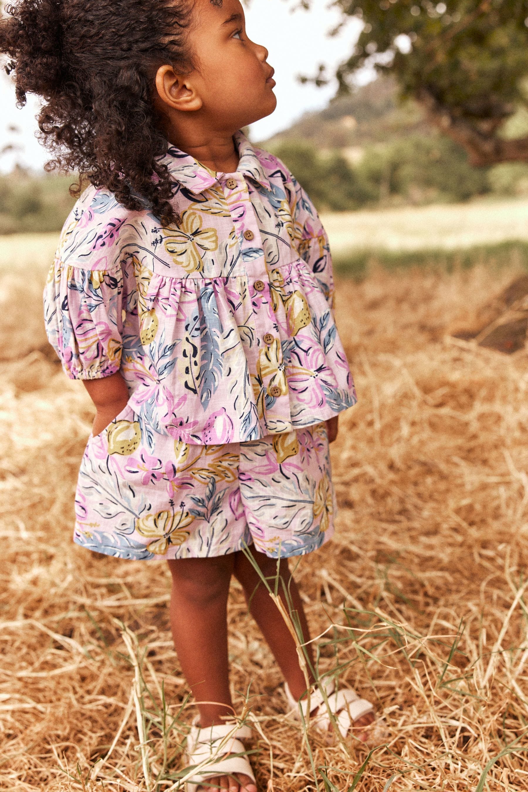 Lilac Purple Lemons Blouse And Shorts Co-ord Set (3mths-8yrs)