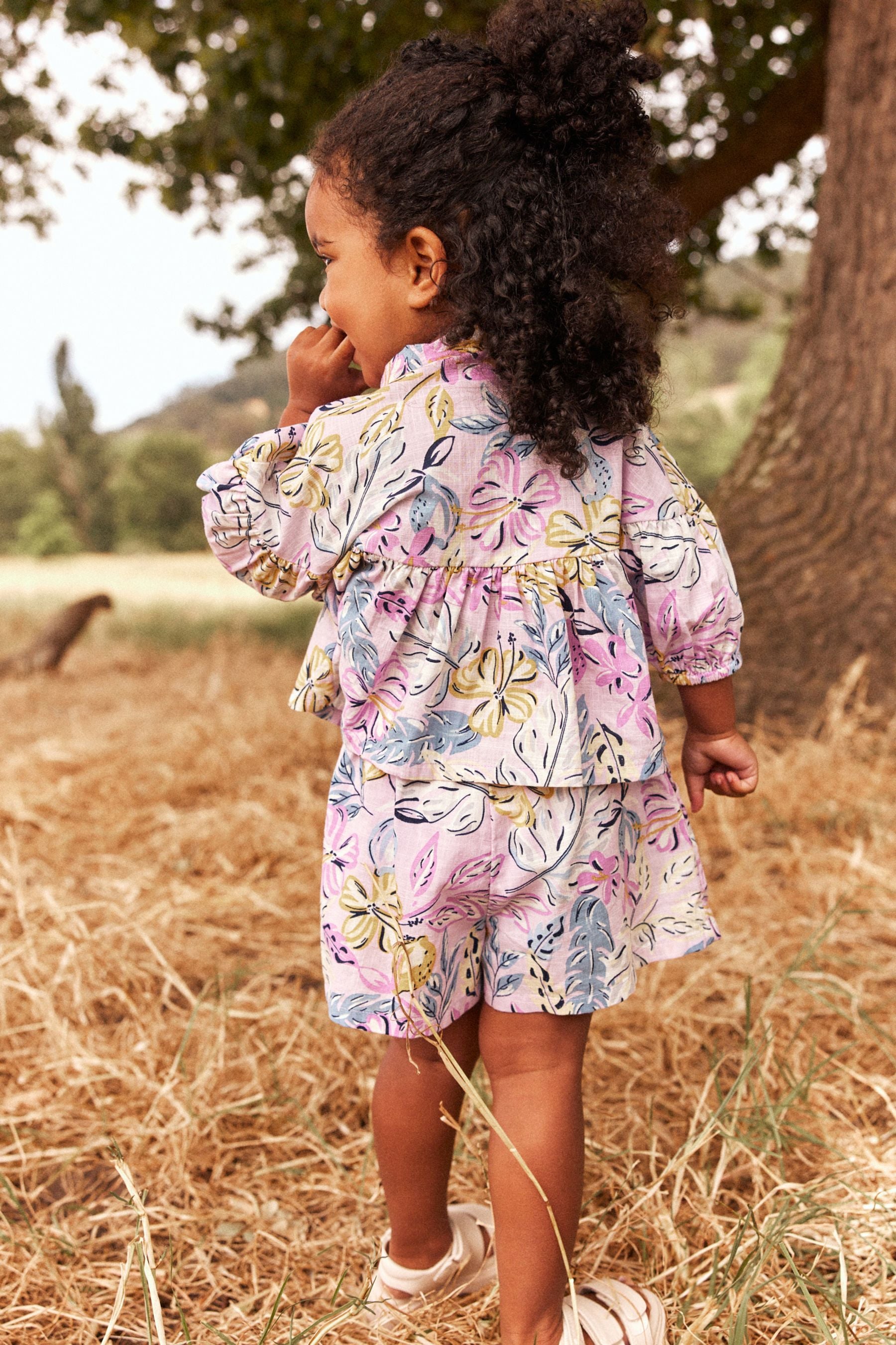 Lilac Purple Lemons Blouse And Shorts Co-ord Set (3mths-8yrs)