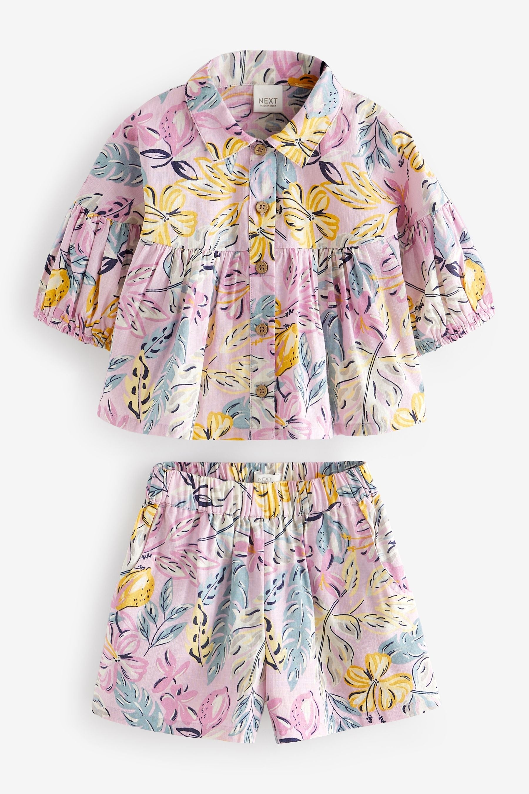 Lilac Purple Lemons Blouse And Shorts Co-ord Set (3mths-8yrs)