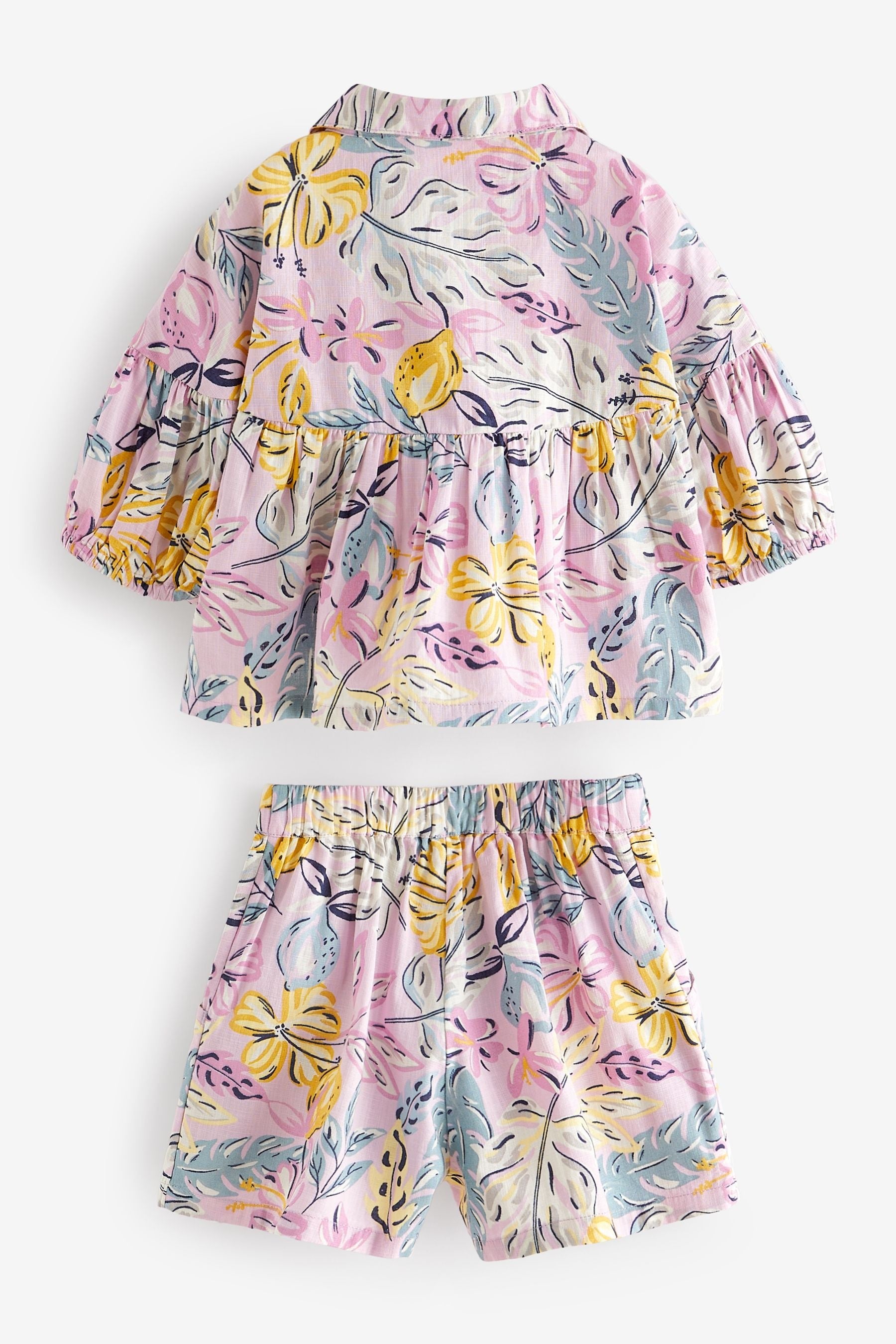 Lilac Purple Lemons Blouse And Shorts Co-ord Set (3mths-8yrs)