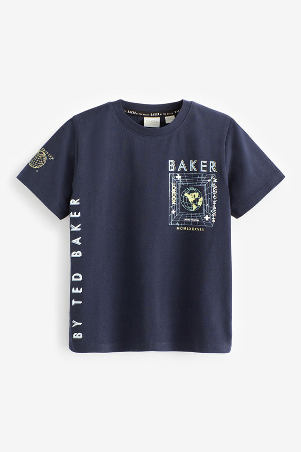 Baker by Ted Baker Navy Graphic T-Shirt