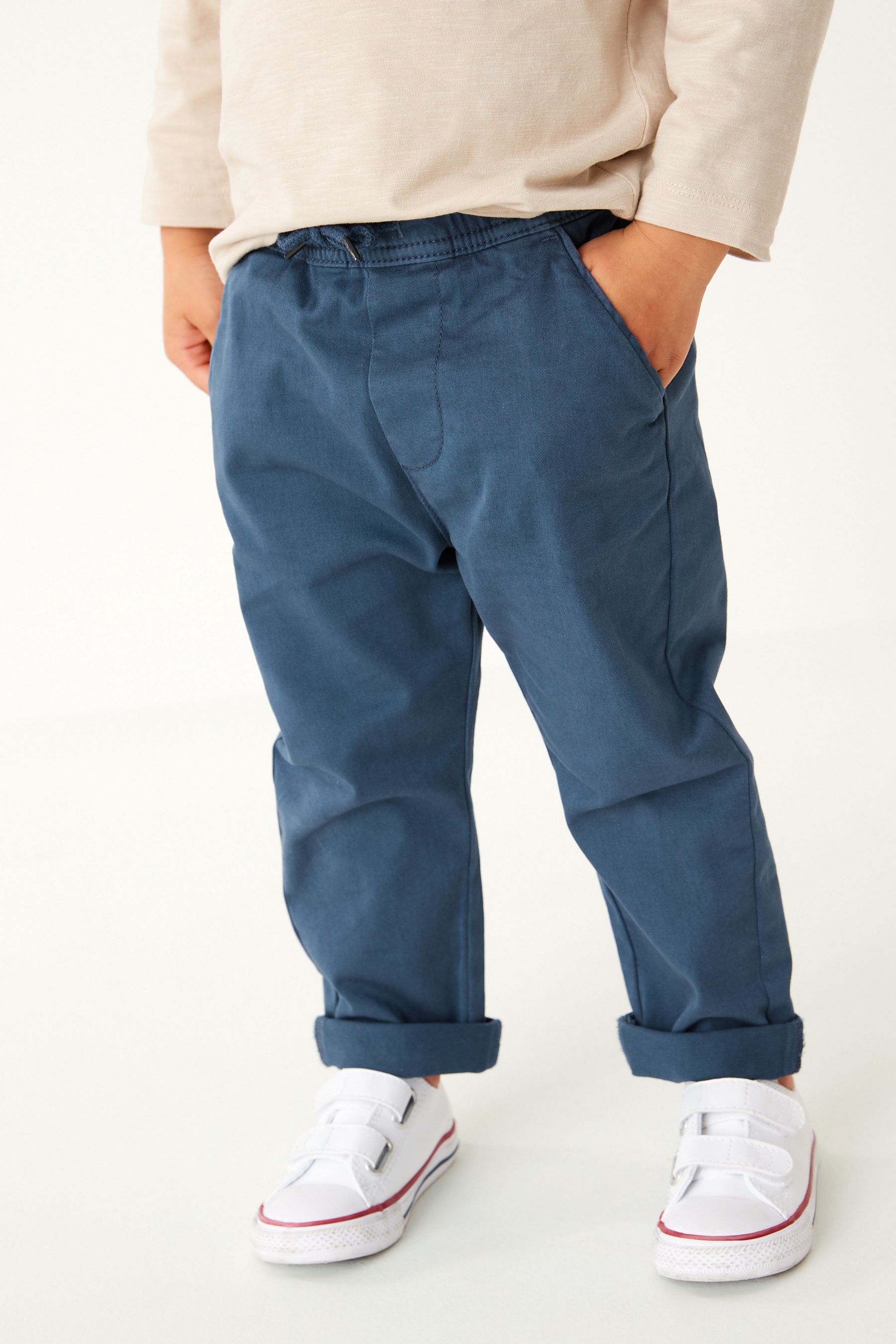 Blue Loose Fit Pull-On Chino Trousers (3mths-7yrs)