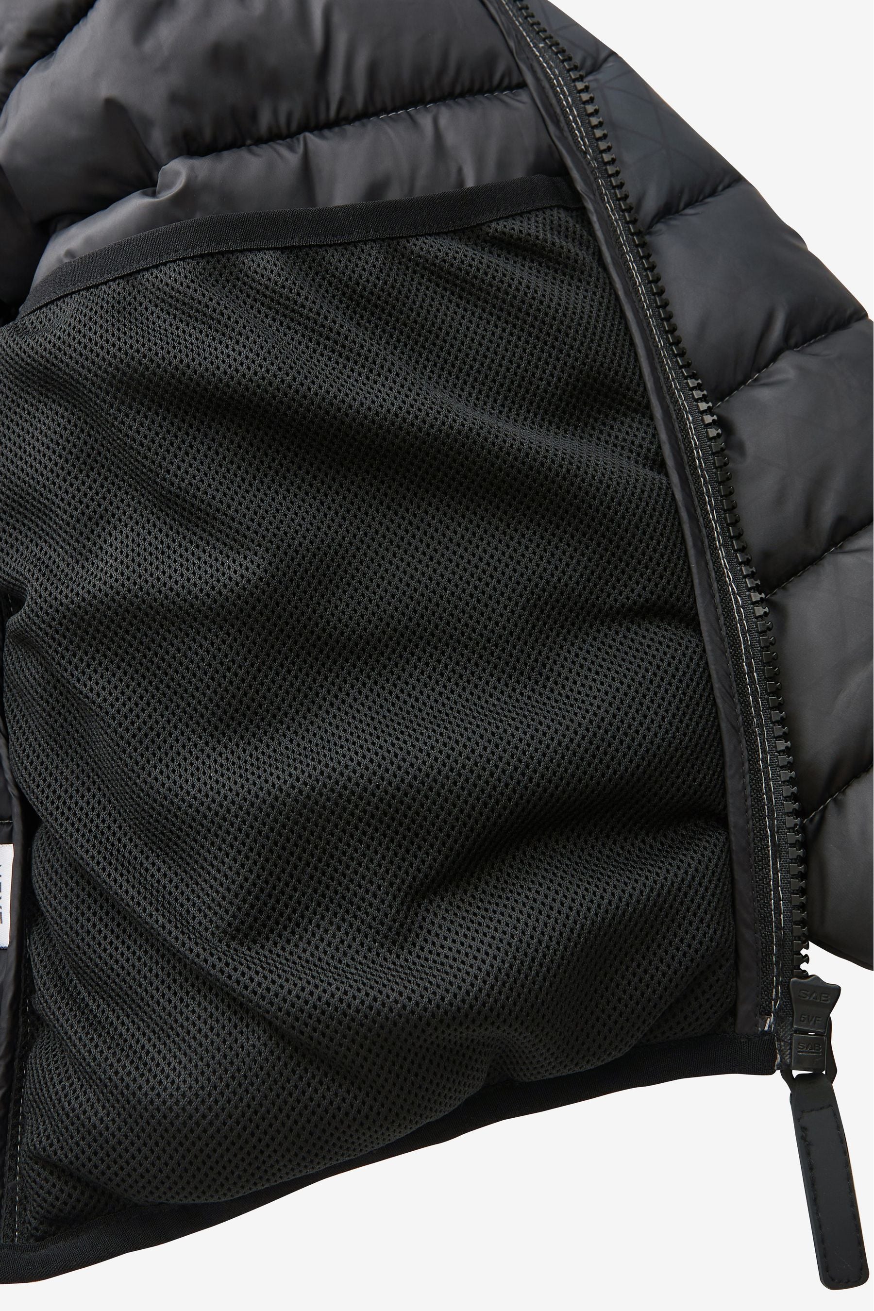 Black/Grey Quilted Midweight Hooded Jacket (3-17yrs)