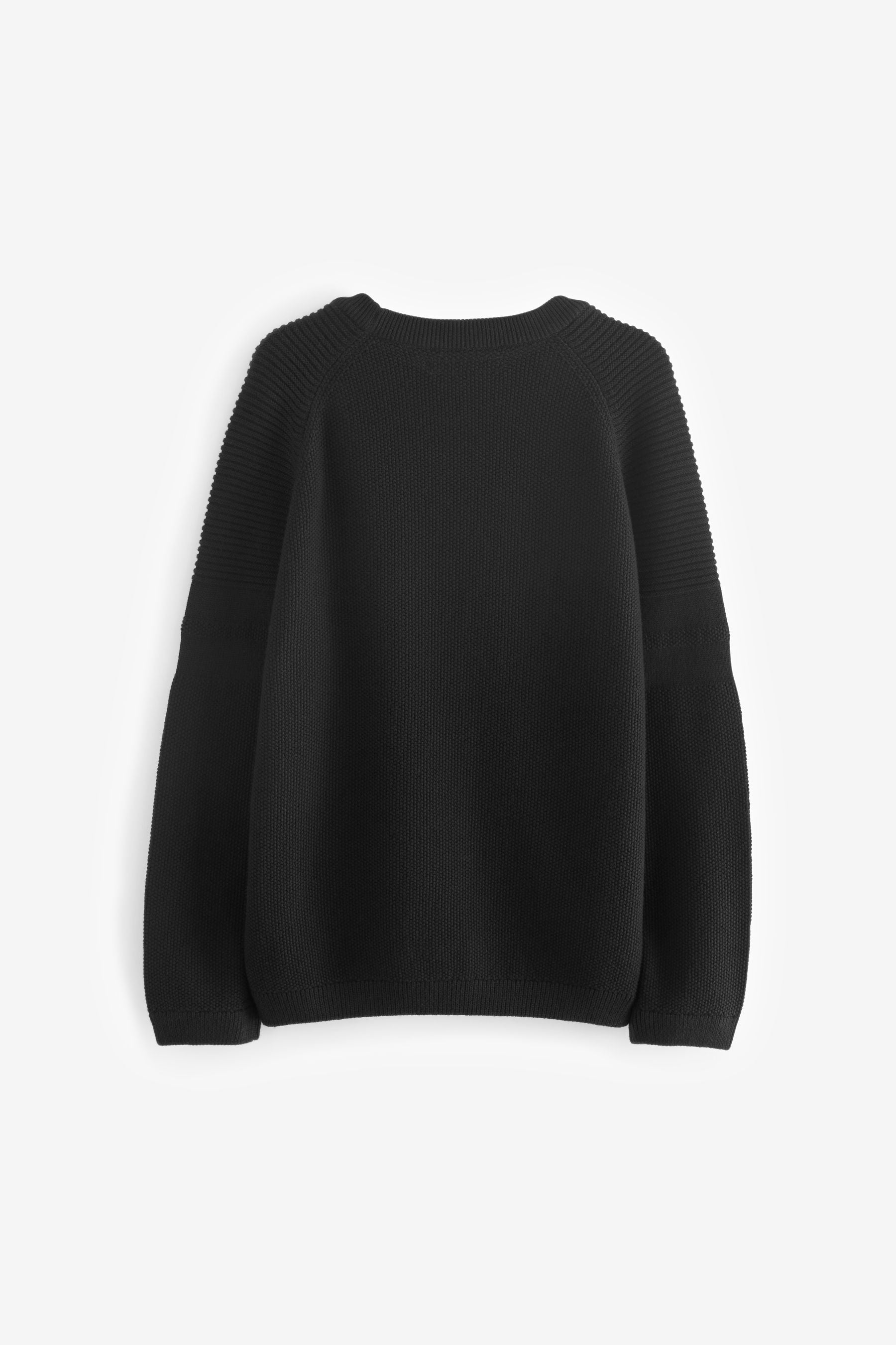 Black Without Stag Textured Crew Jumper (3-16yrs)