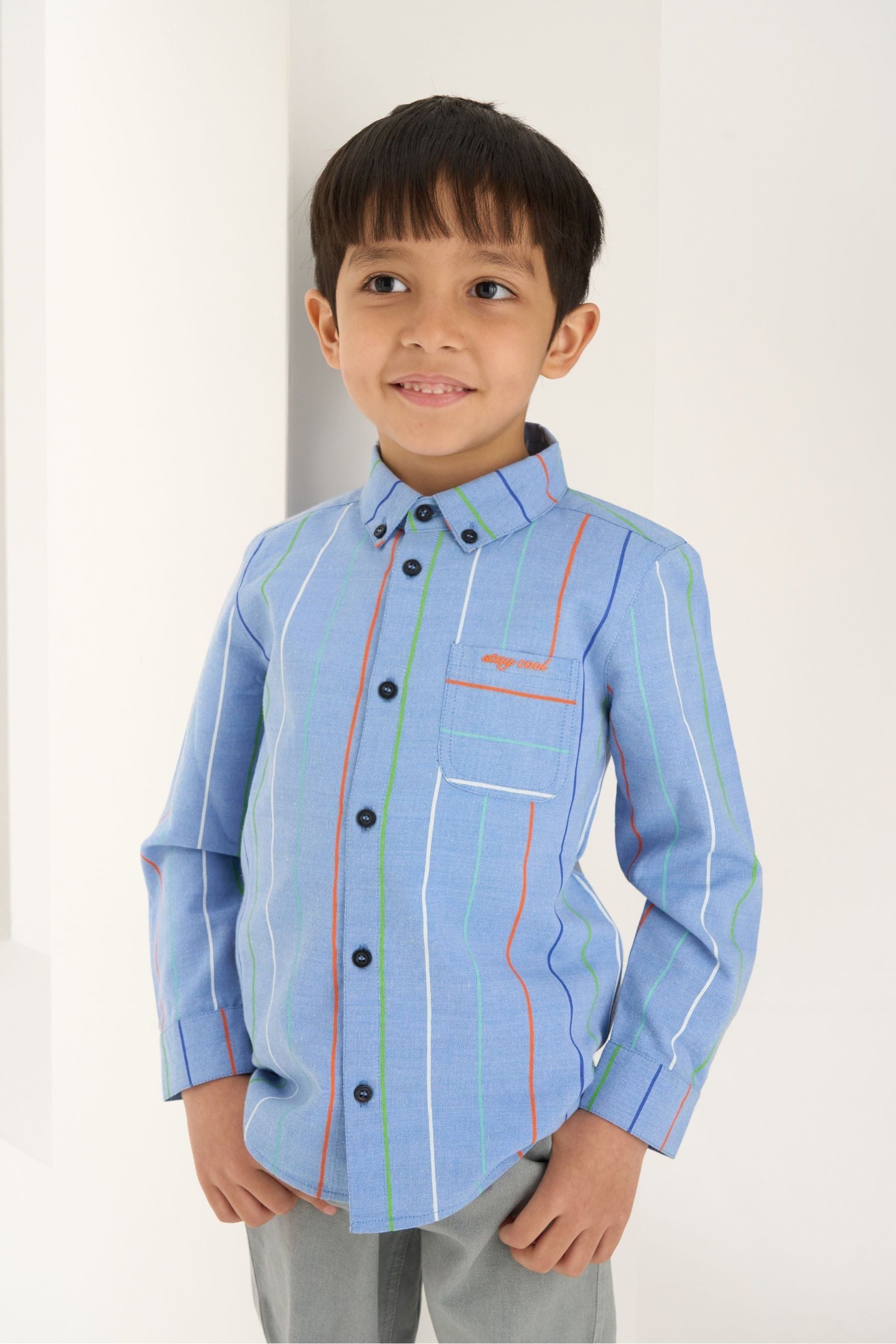 Blue Angel & Rocket Harris Embroidered Stripe Shirt