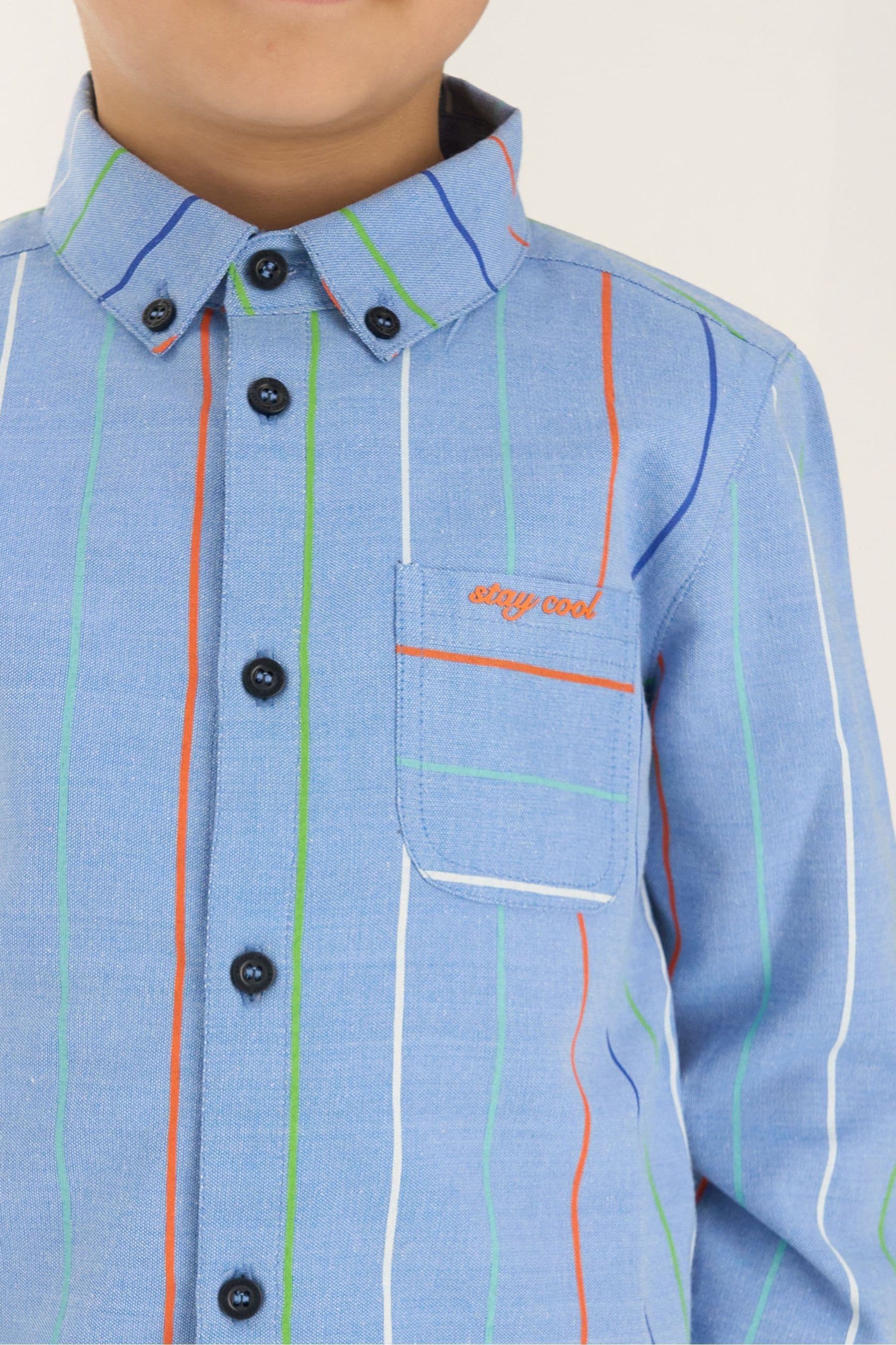 Blue Angel & Rocket Harris Embroidered Stripe Shirt