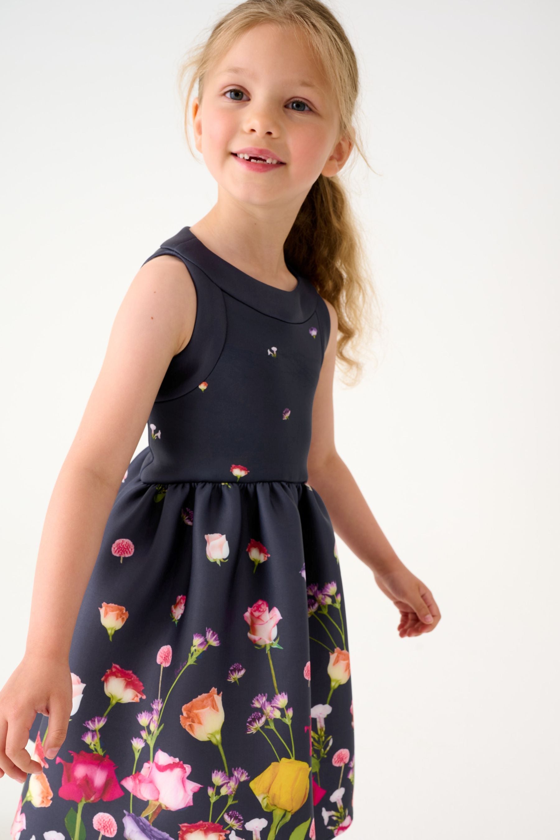 Baker by Ted Baker Navy Blue Floral Scuba Dress