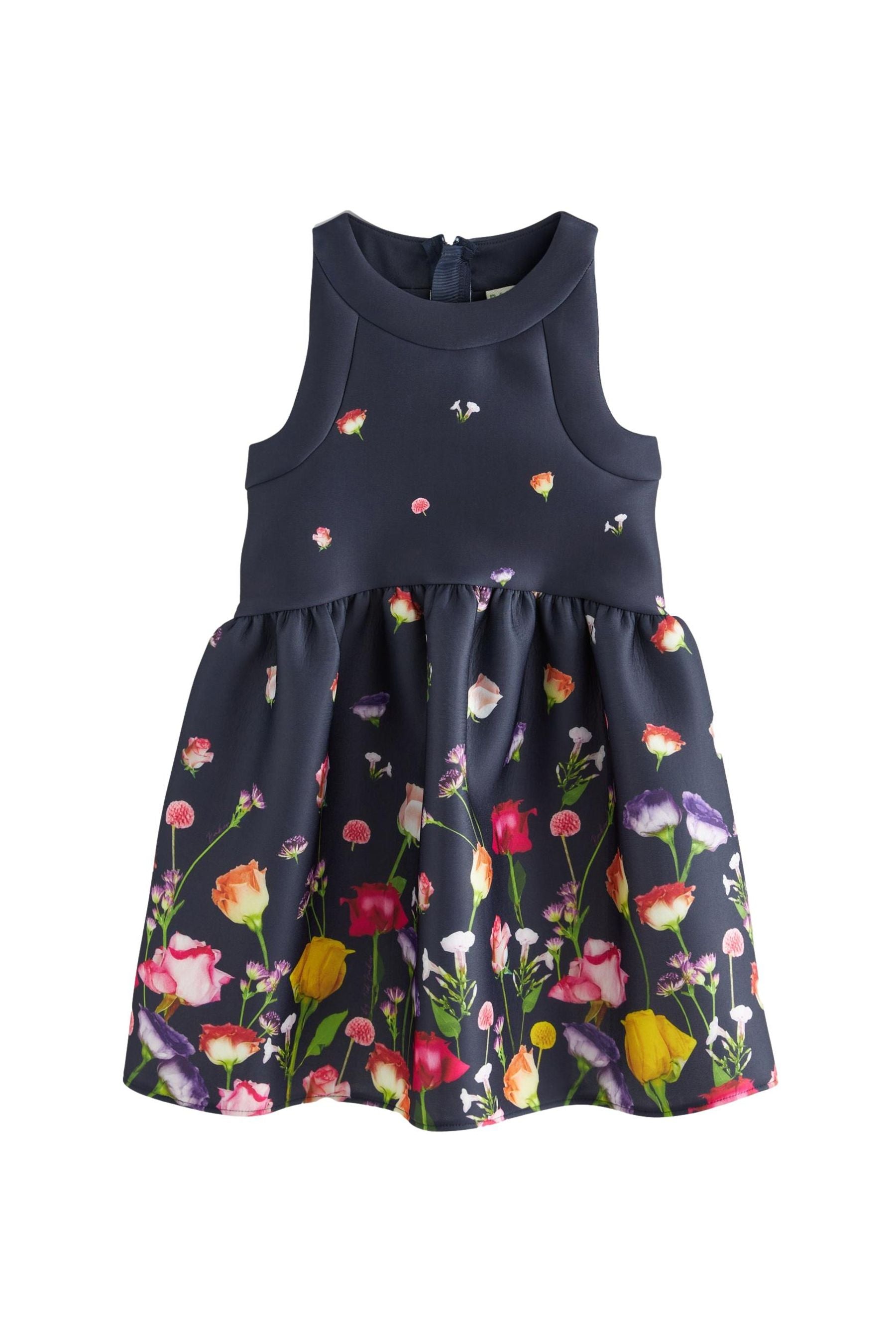 Baker by Ted Baker Navy Blue Floral Scuba Dress