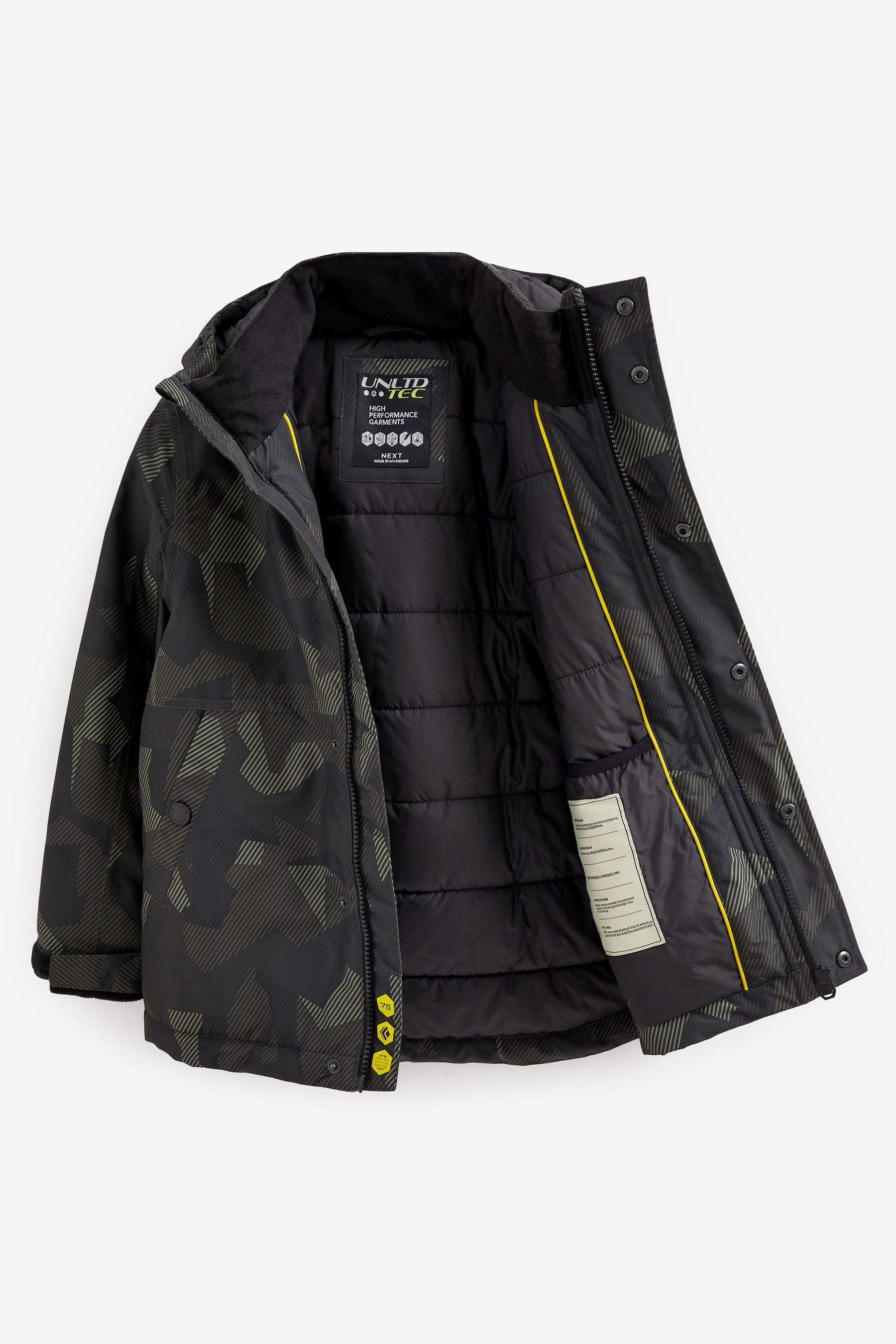 Khaki Green Camo Waterproof Warm Wadded Coat (3-16yrs)