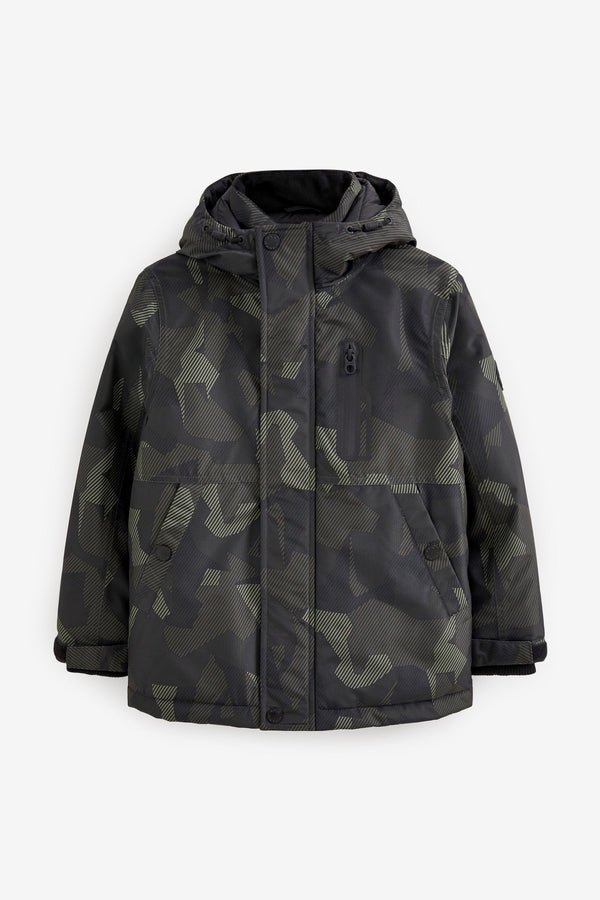 Khaki Green Camo Waterproof Warm Wadded Coat (3-16yrs)