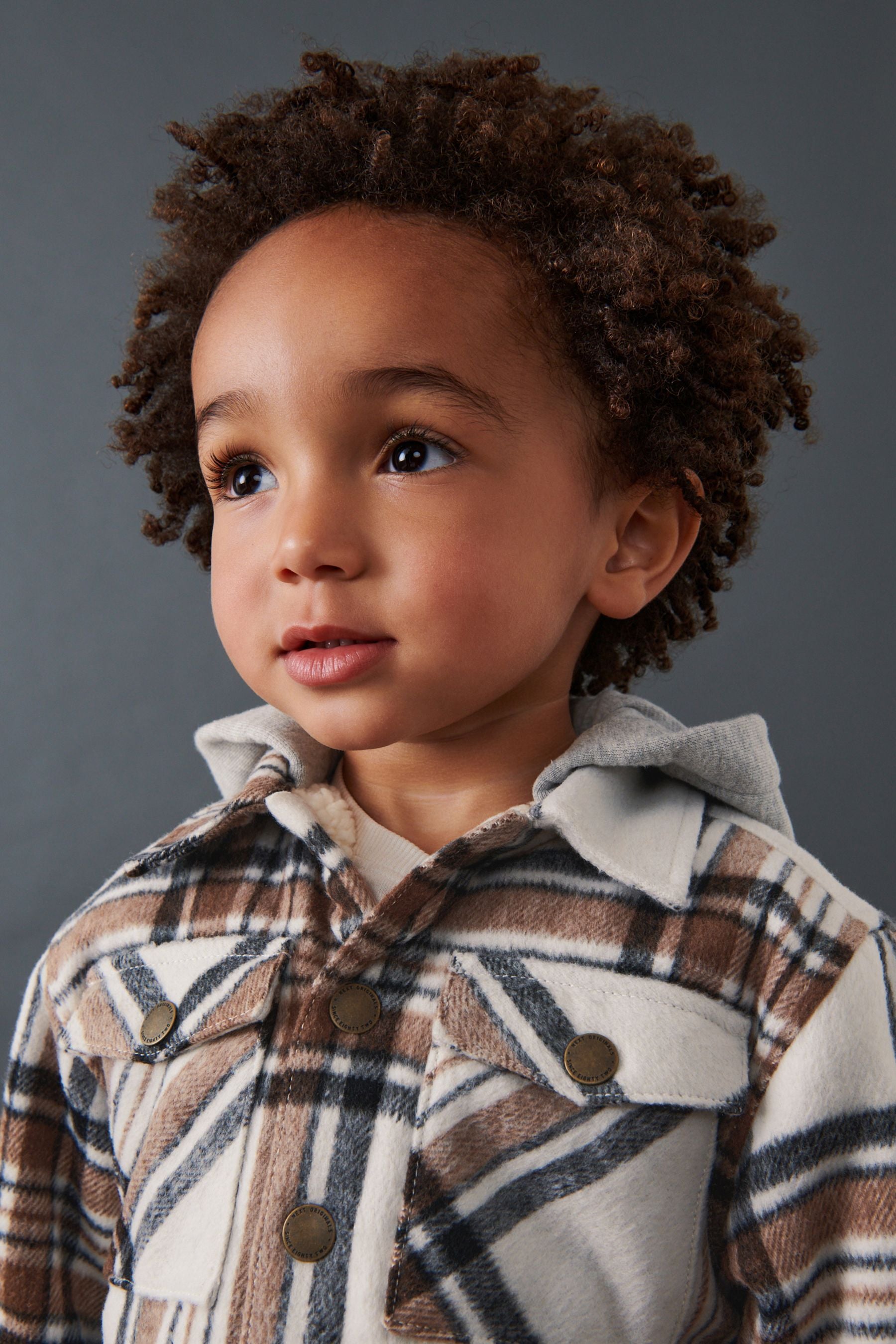 Grey Check Hooded Shacket (3mths-7yrs)