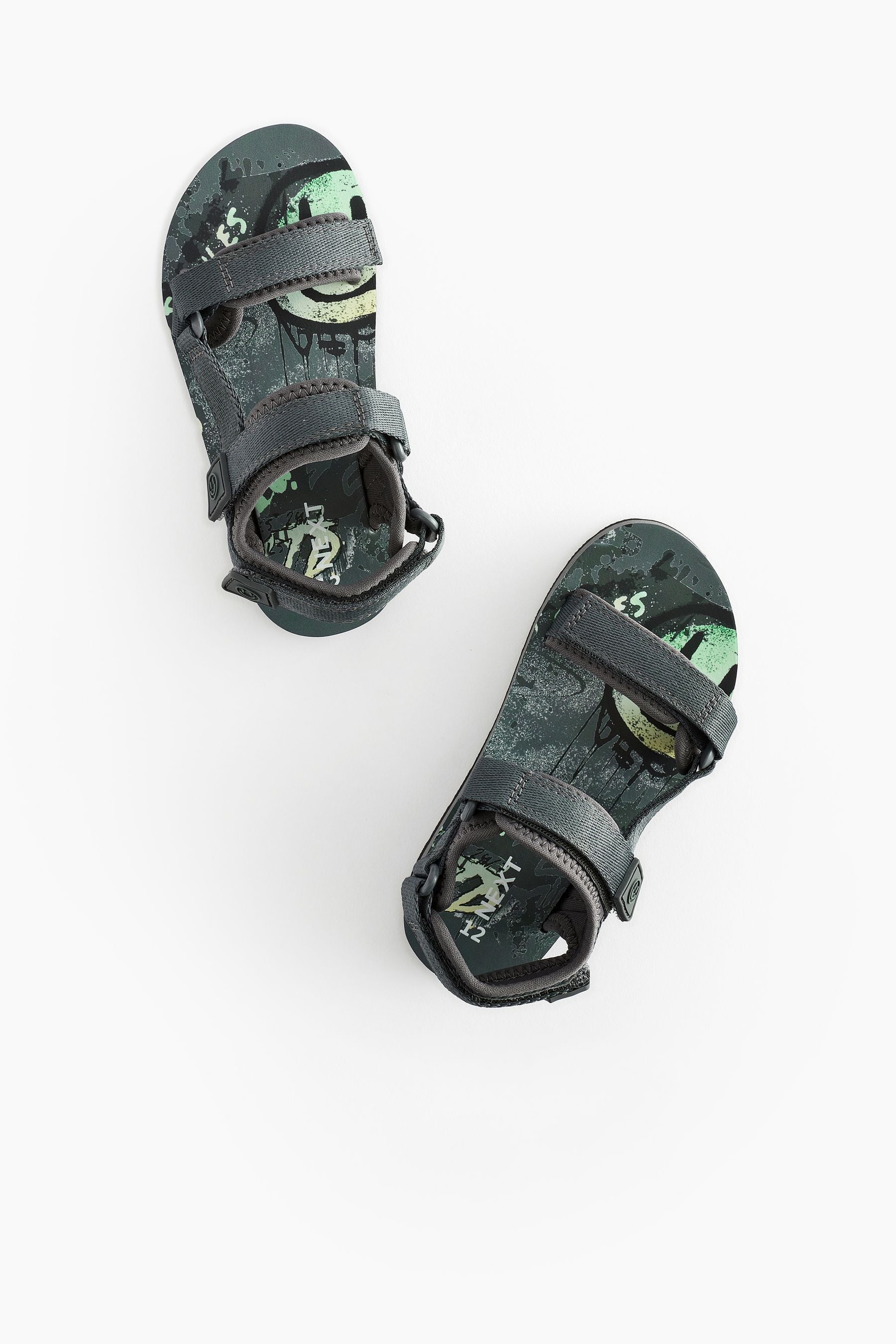 Grey Graffiti Trekker Sandals