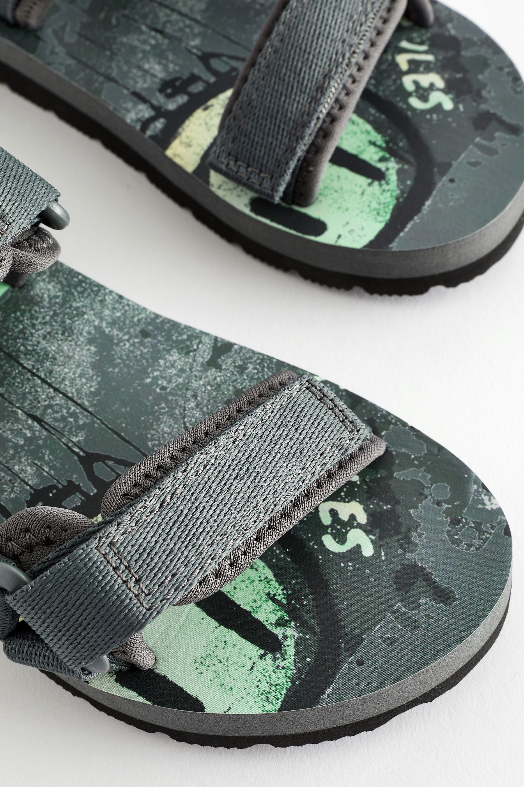 Grey Graffiti Trekker Sandals