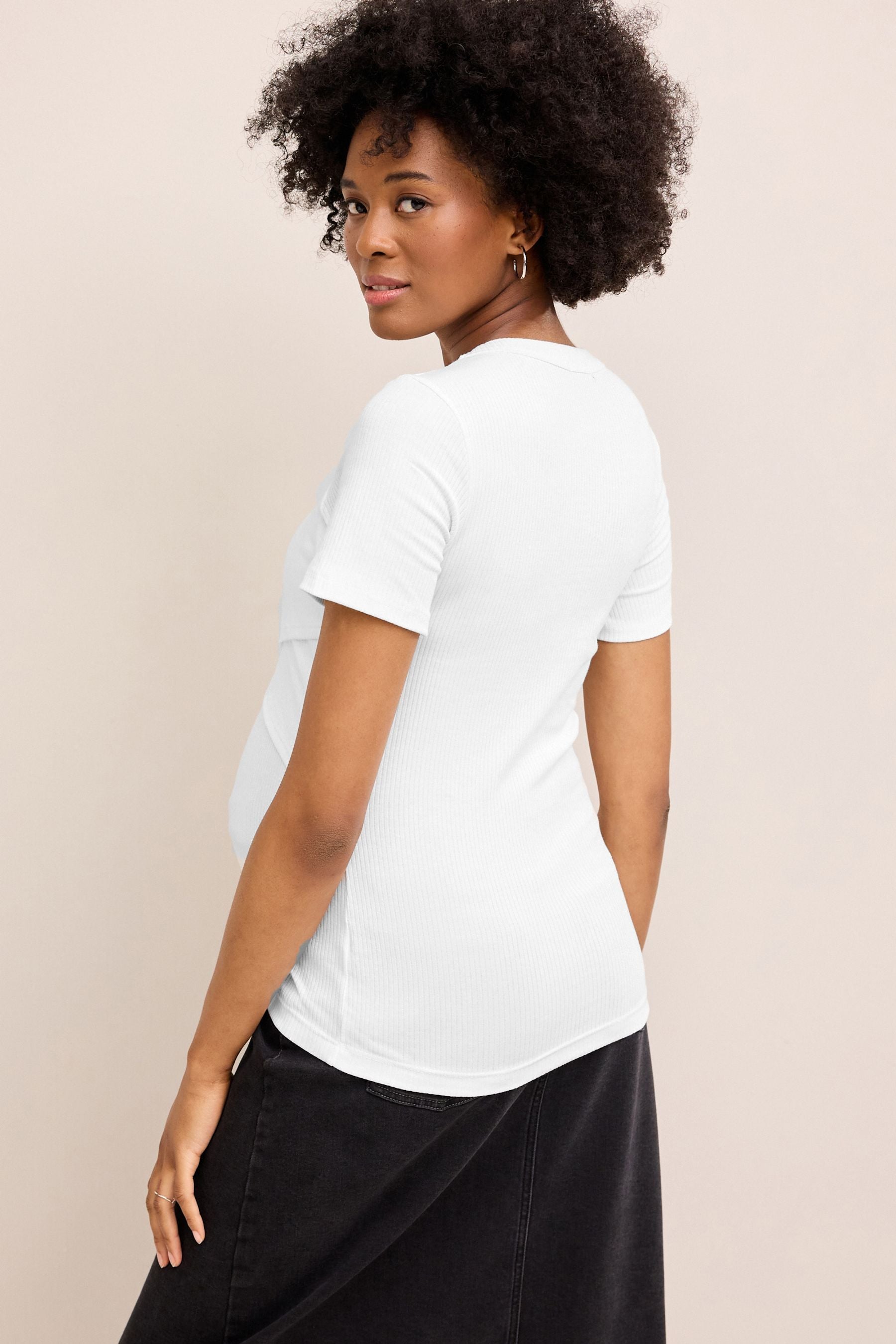 White Maternity Nursing T-Shirt