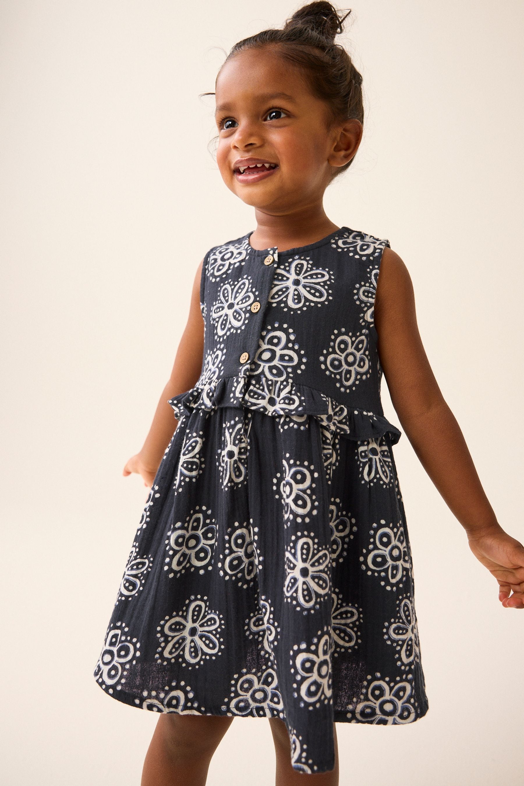 Black Floral Peplum Dress (3mths-8yrs)