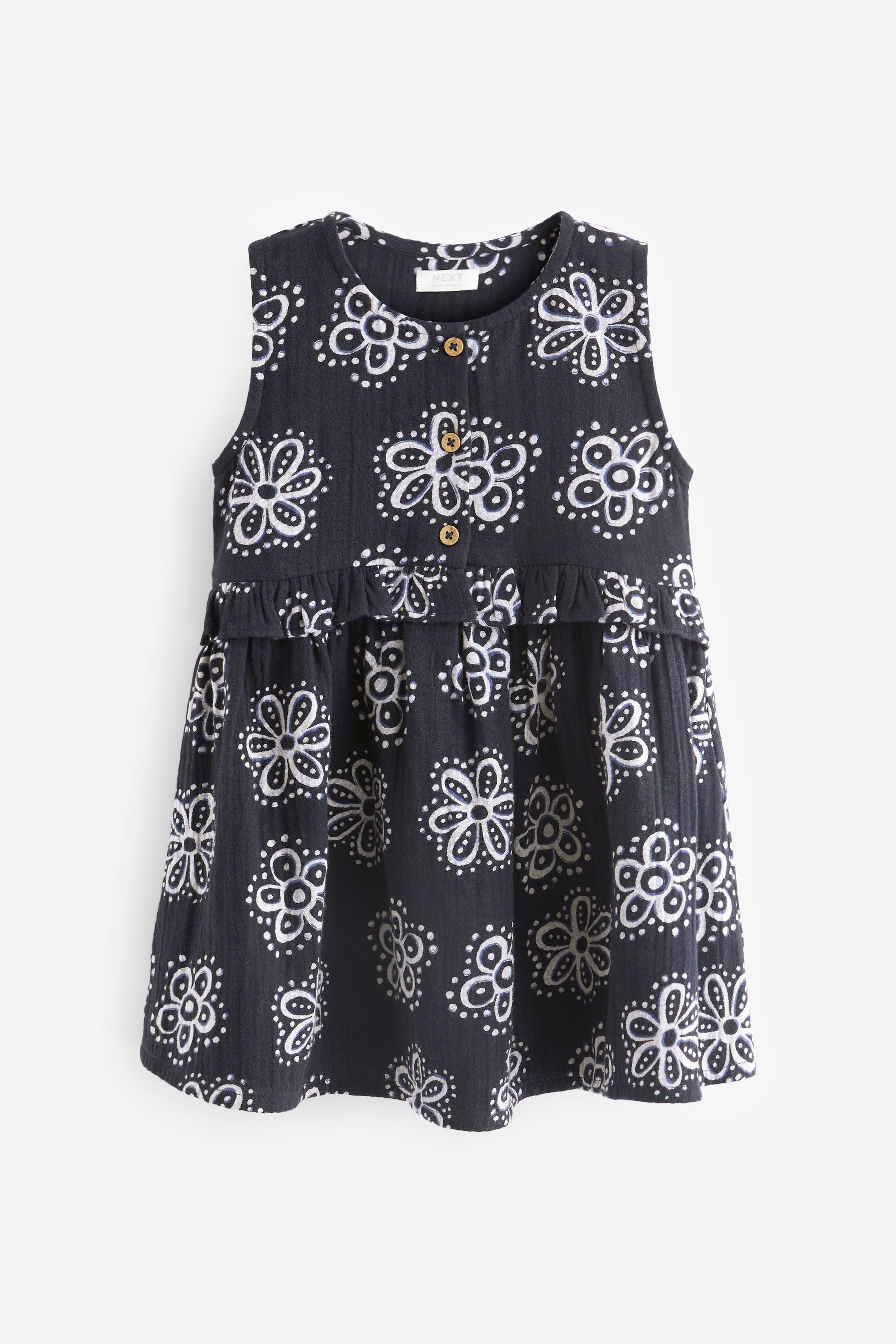 Black Floral Peplum Dress (3mths-8yrs)