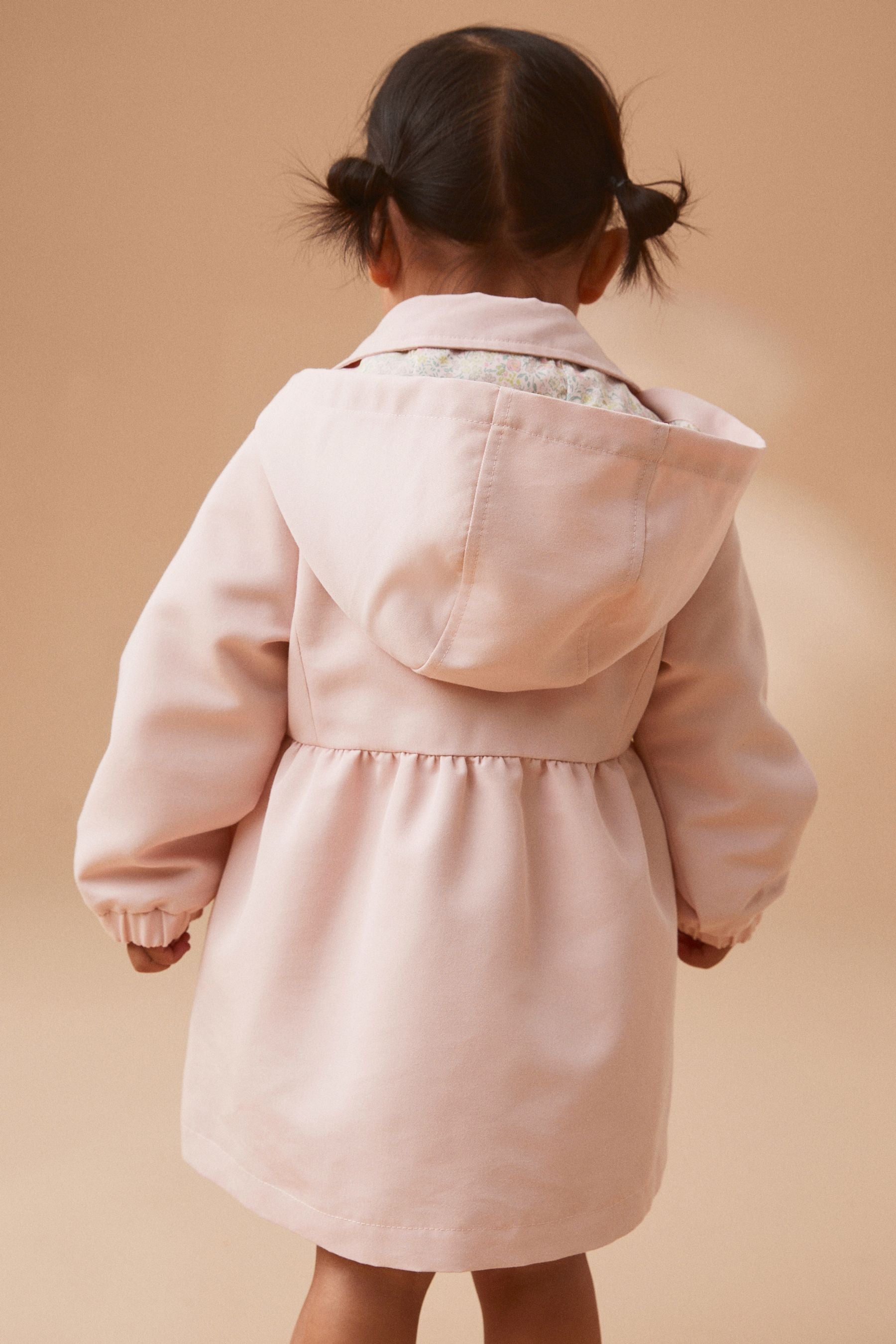 Pink Shower Resitant Corsage Trench Coat (3mths-7yrs)