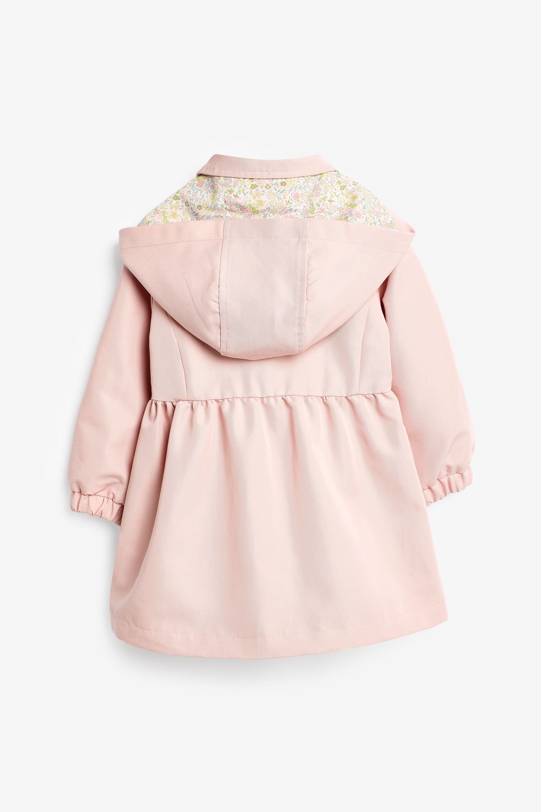 Pink Shower Resitant Corsage Trench Coat (3mths-7yrs)