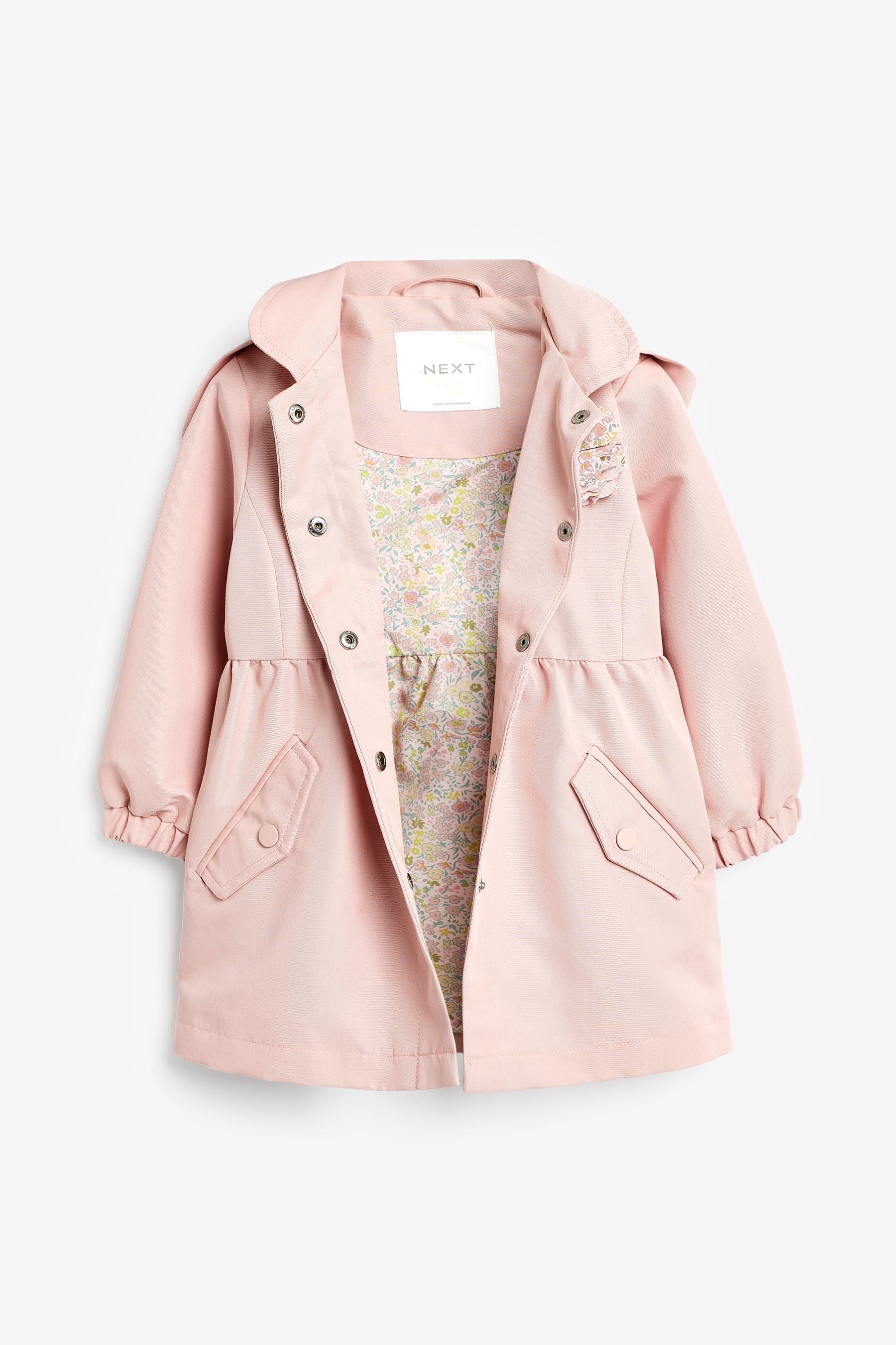 Pink Shower Resitant Corsage Trench Coat (3mths-7yrs)