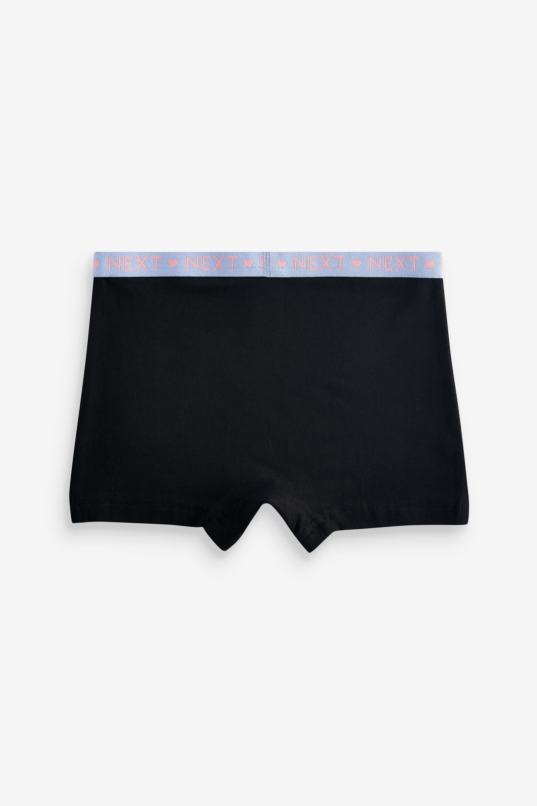 Black Bright Waistband Short Briefs 5 Pack (2-16yrs)