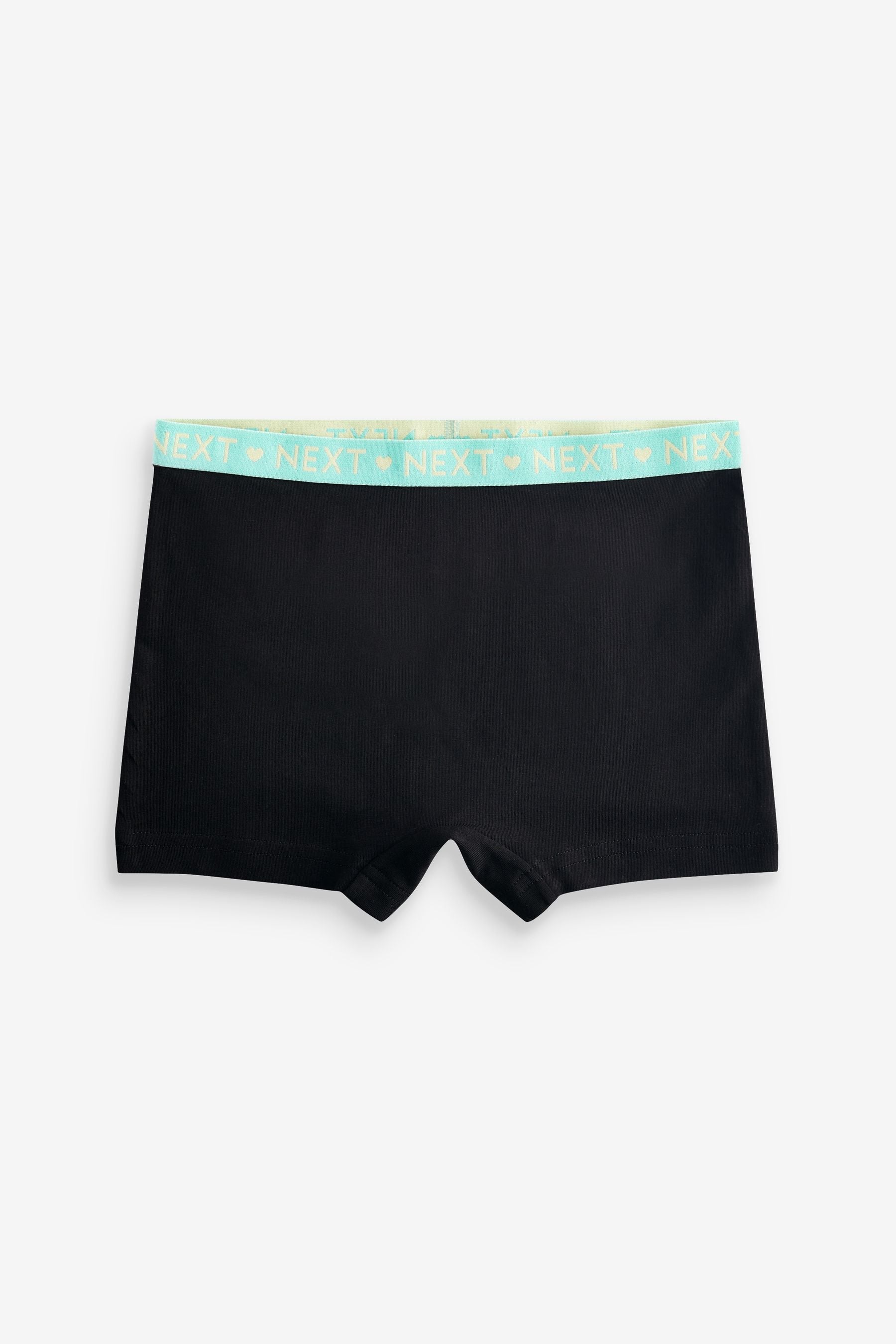 Black Bright Waistband Short Briefs 5 Pack (2-16yrs)