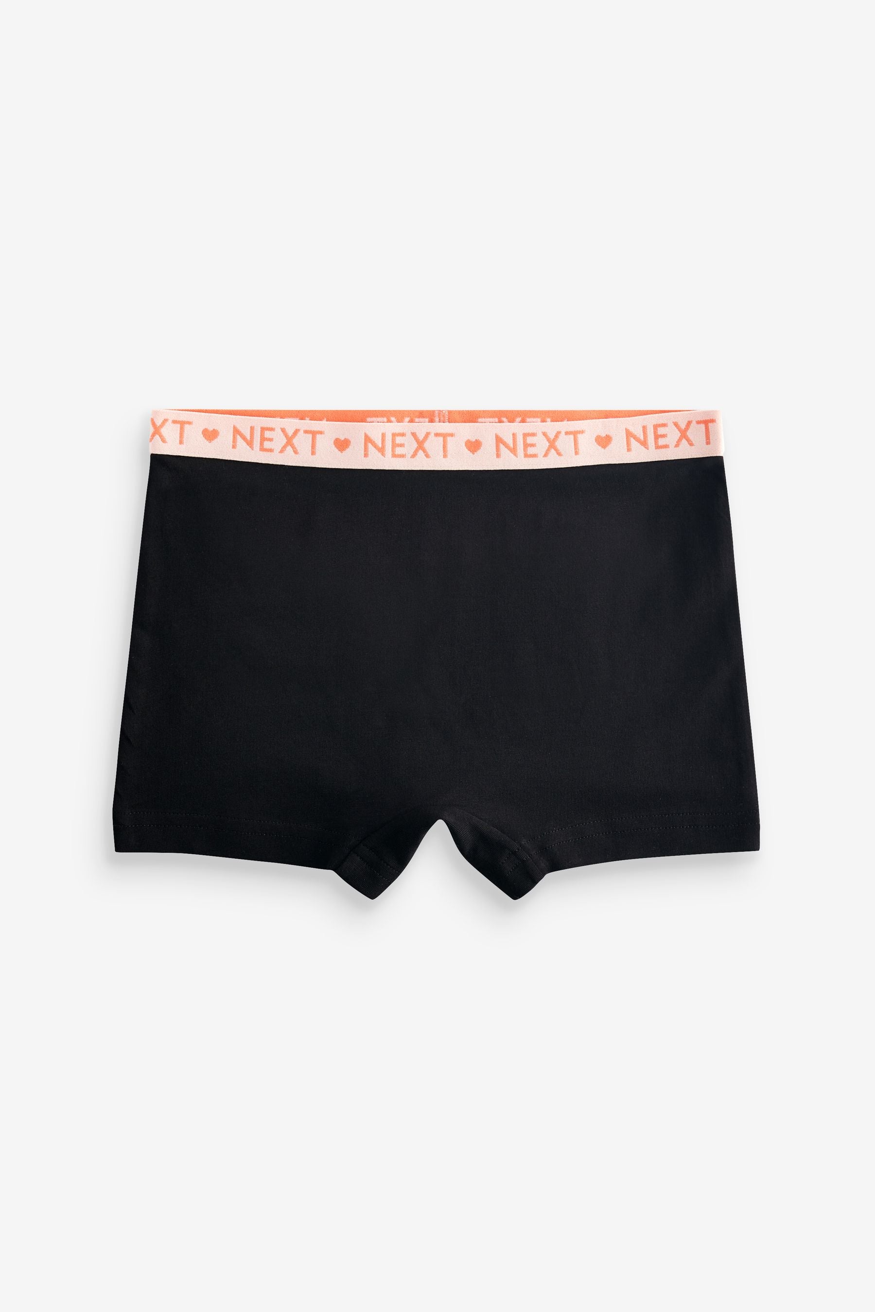 Black Bright Waistband Short Briefs 5 Pack (2-16yrs)