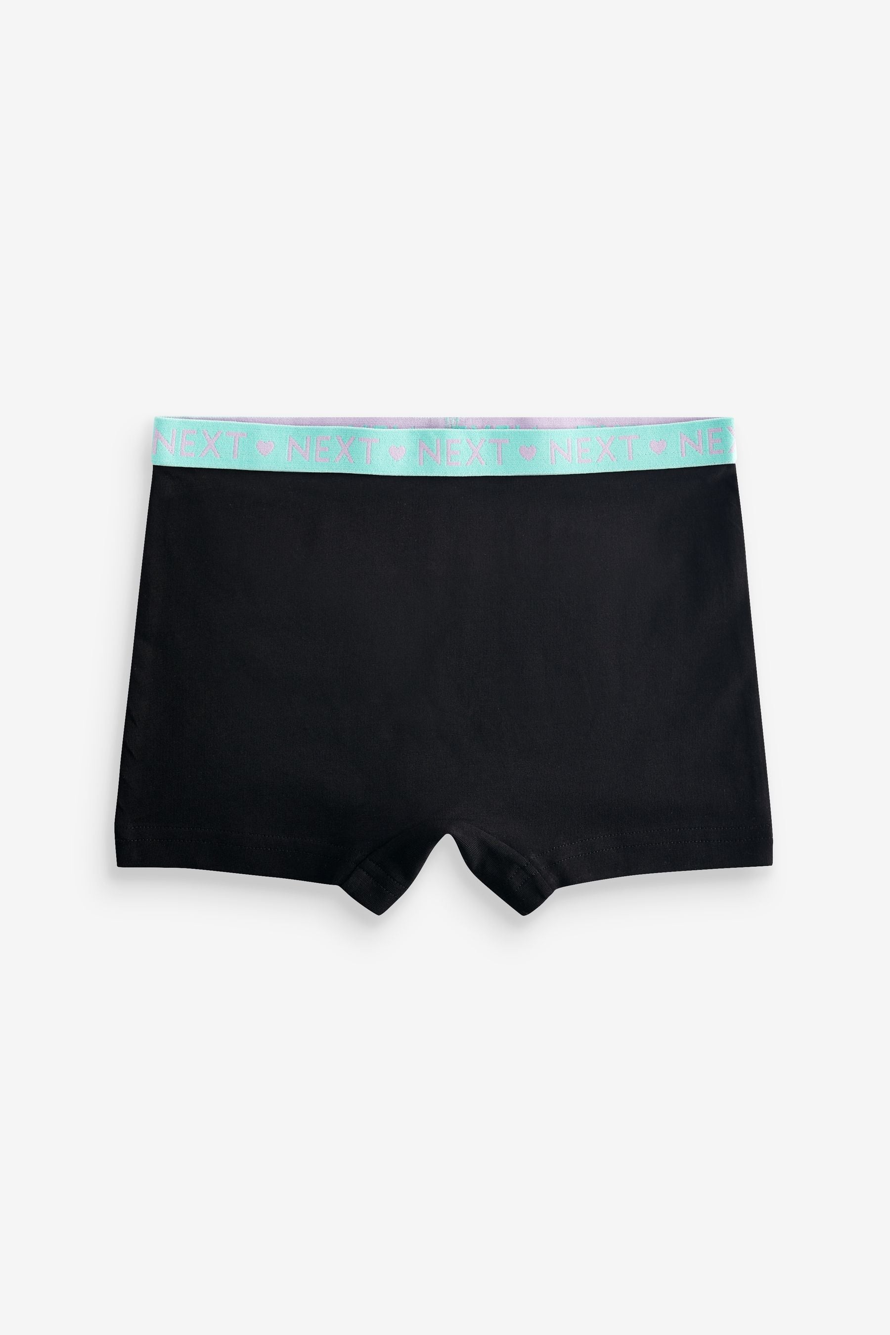 Black Bright Waistband Short Briefs 5 Pack (2-16yrs)