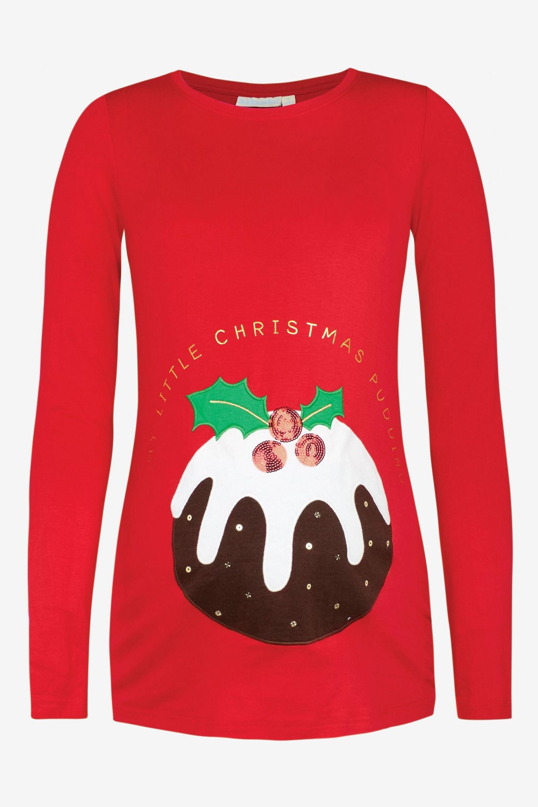 Red JoJo Maman Bébé Christmas Pudding Maternity Top