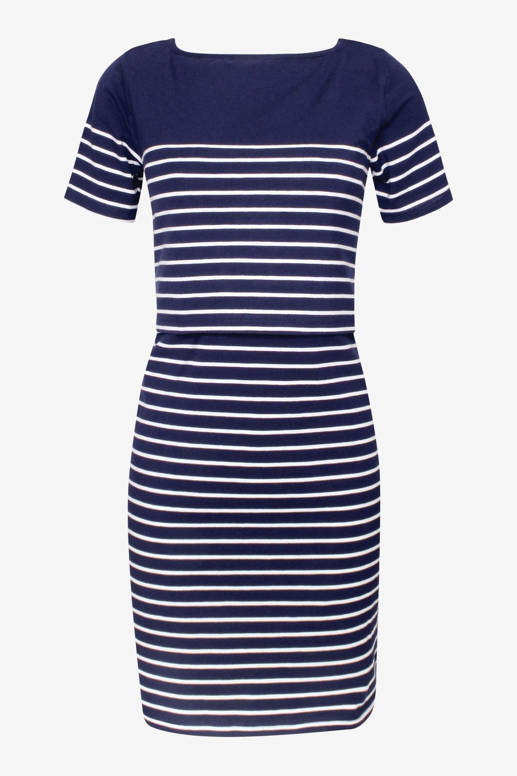 Navy White Stripe JoJo Maman Bébé Breton Stripe Nursing Dress