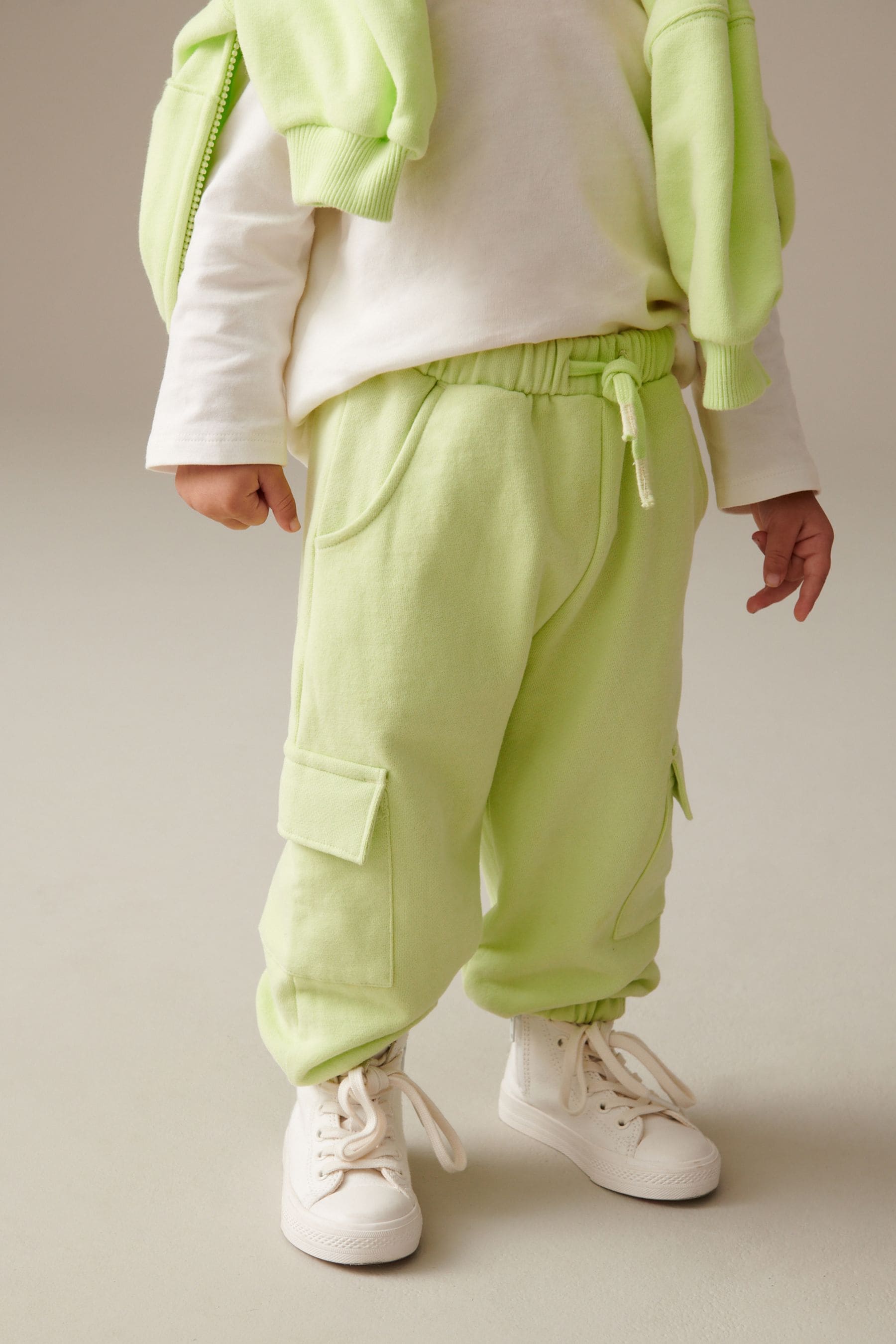 Lime Green Cargo Joggers (3mths-7yrs)