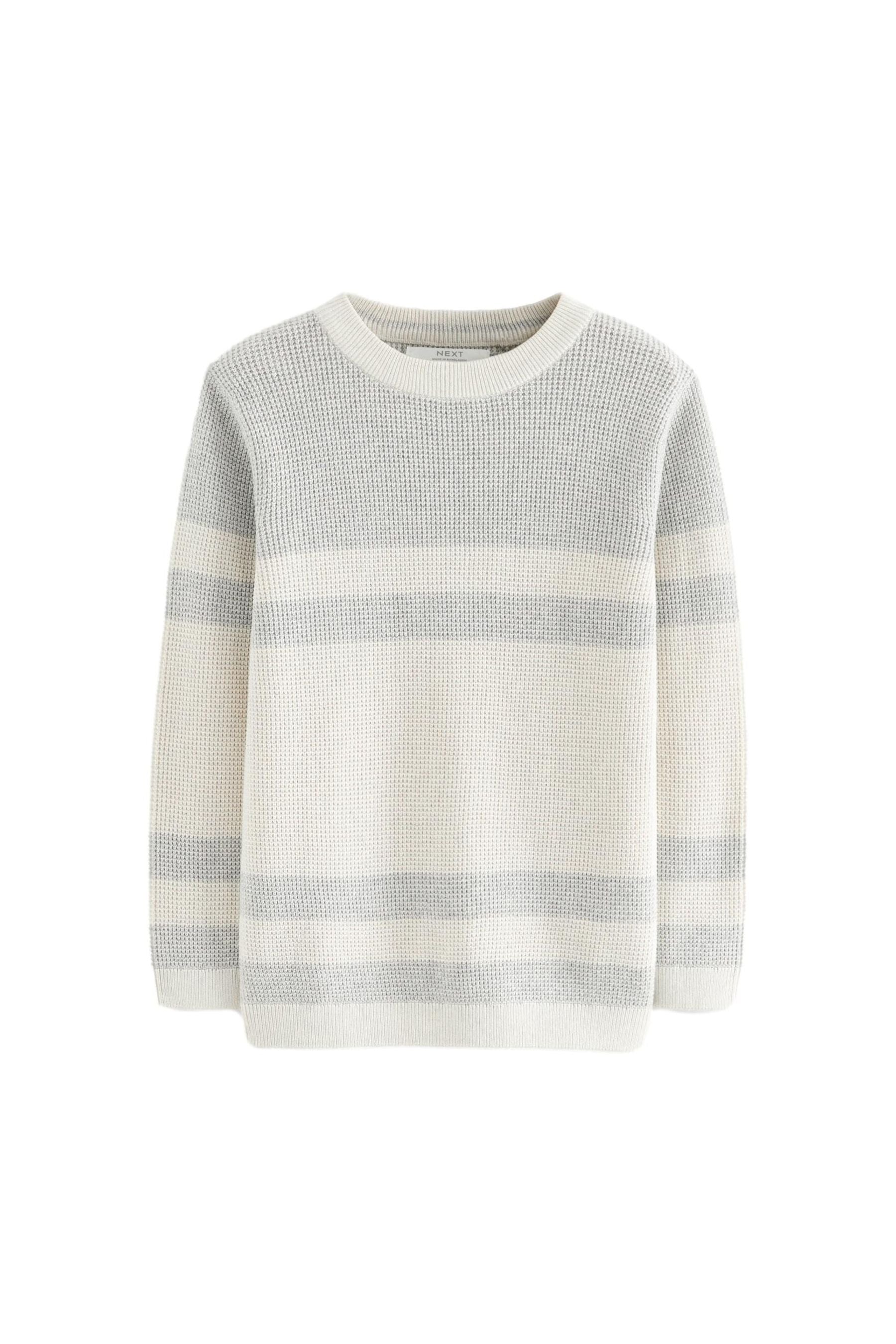 White Colourblock Textured Crew Jumper (3-16yrs)