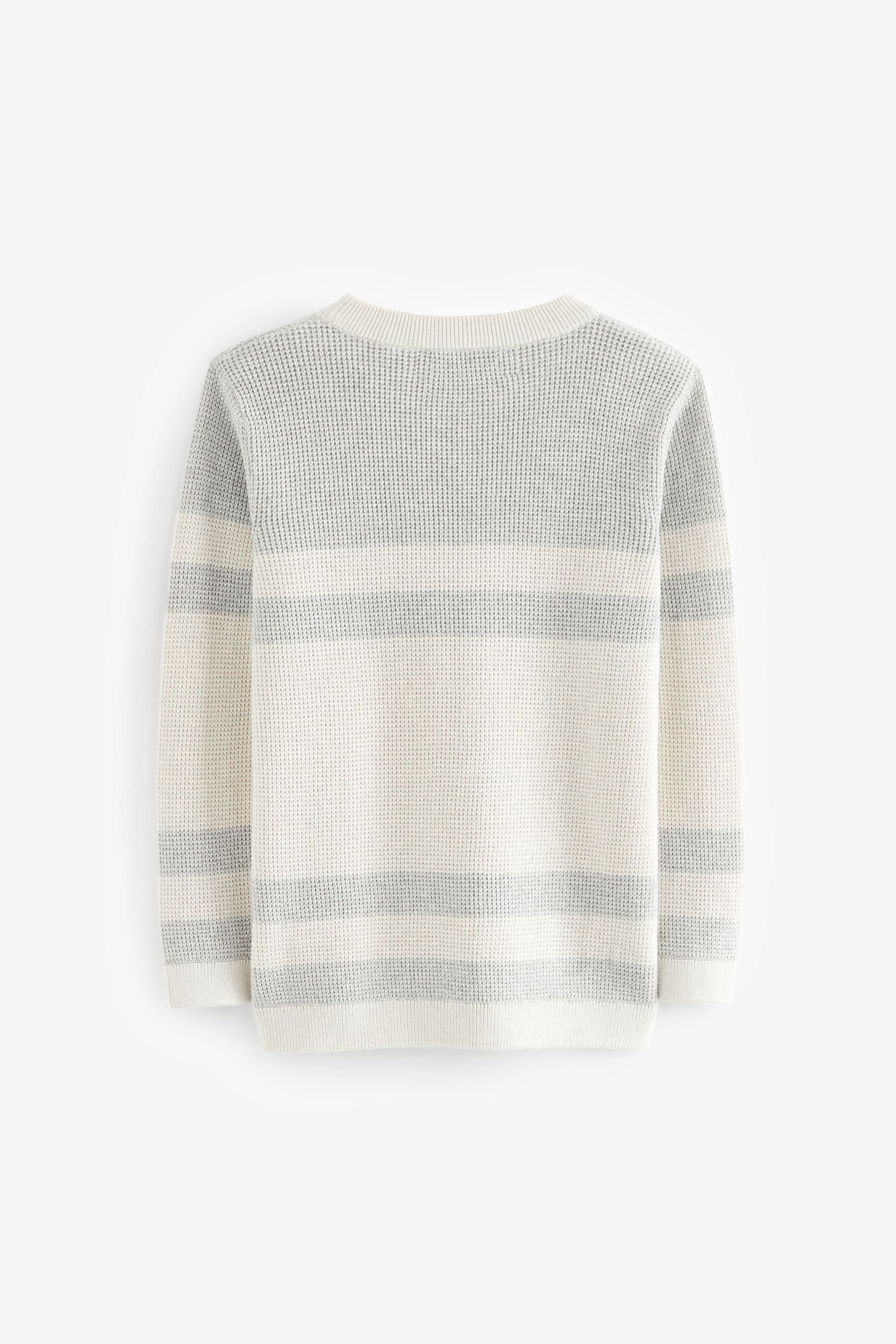 White Colourblock Textured Crew Jumper (3-16yrs)