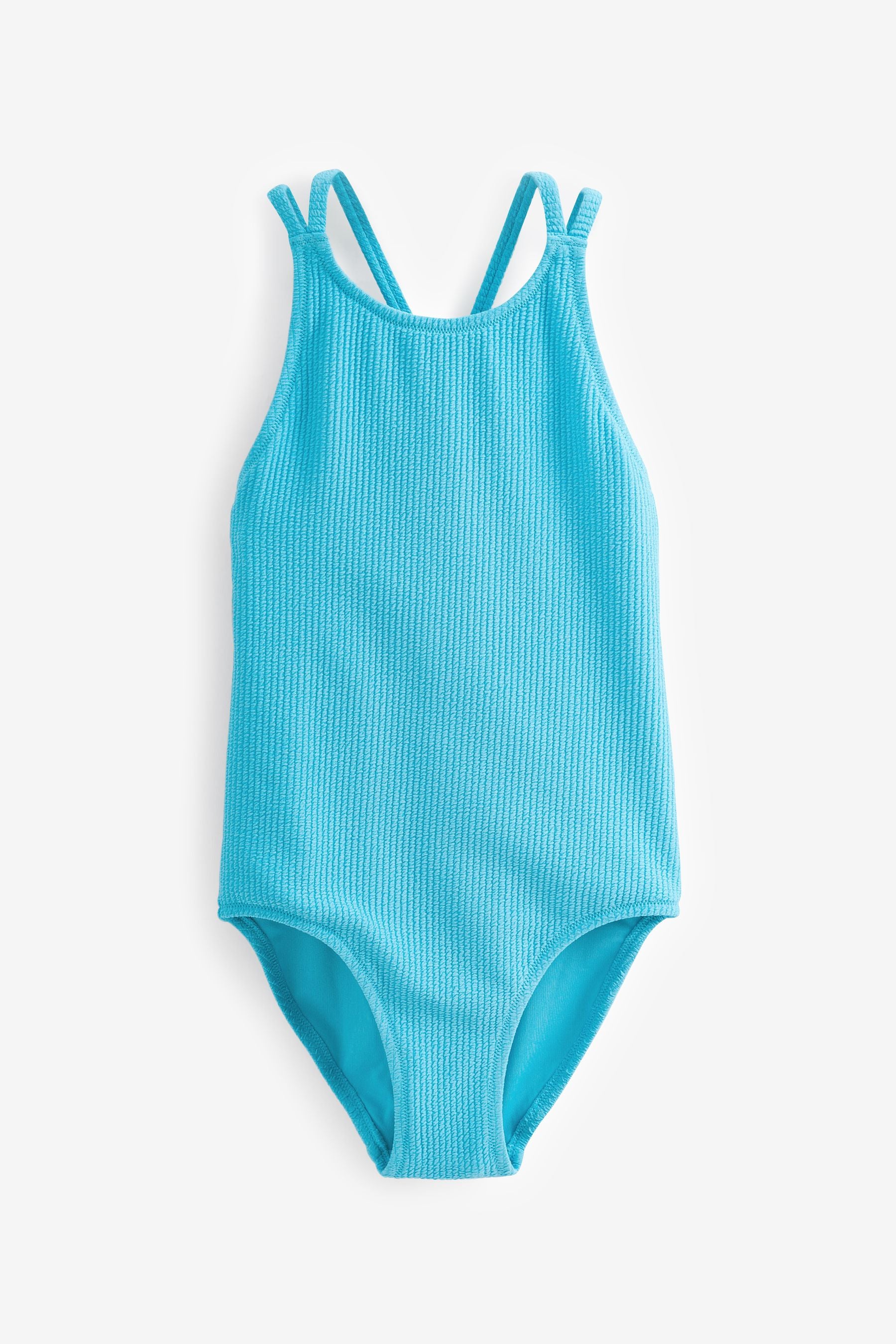 Blue Textured Swimsuit (3-16yrs)