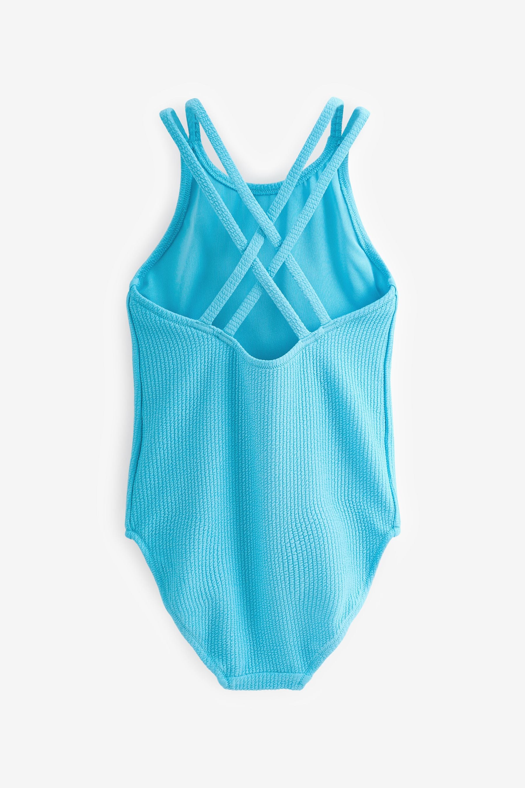 Blue Textured Swimsuit (3-16yrs)