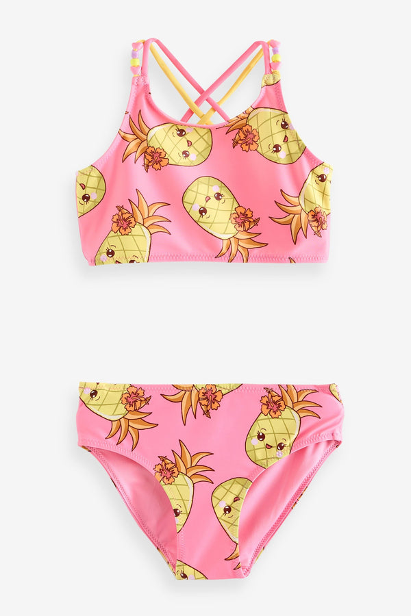 Pink Pineapple Printed Bikini (3-16yrs)