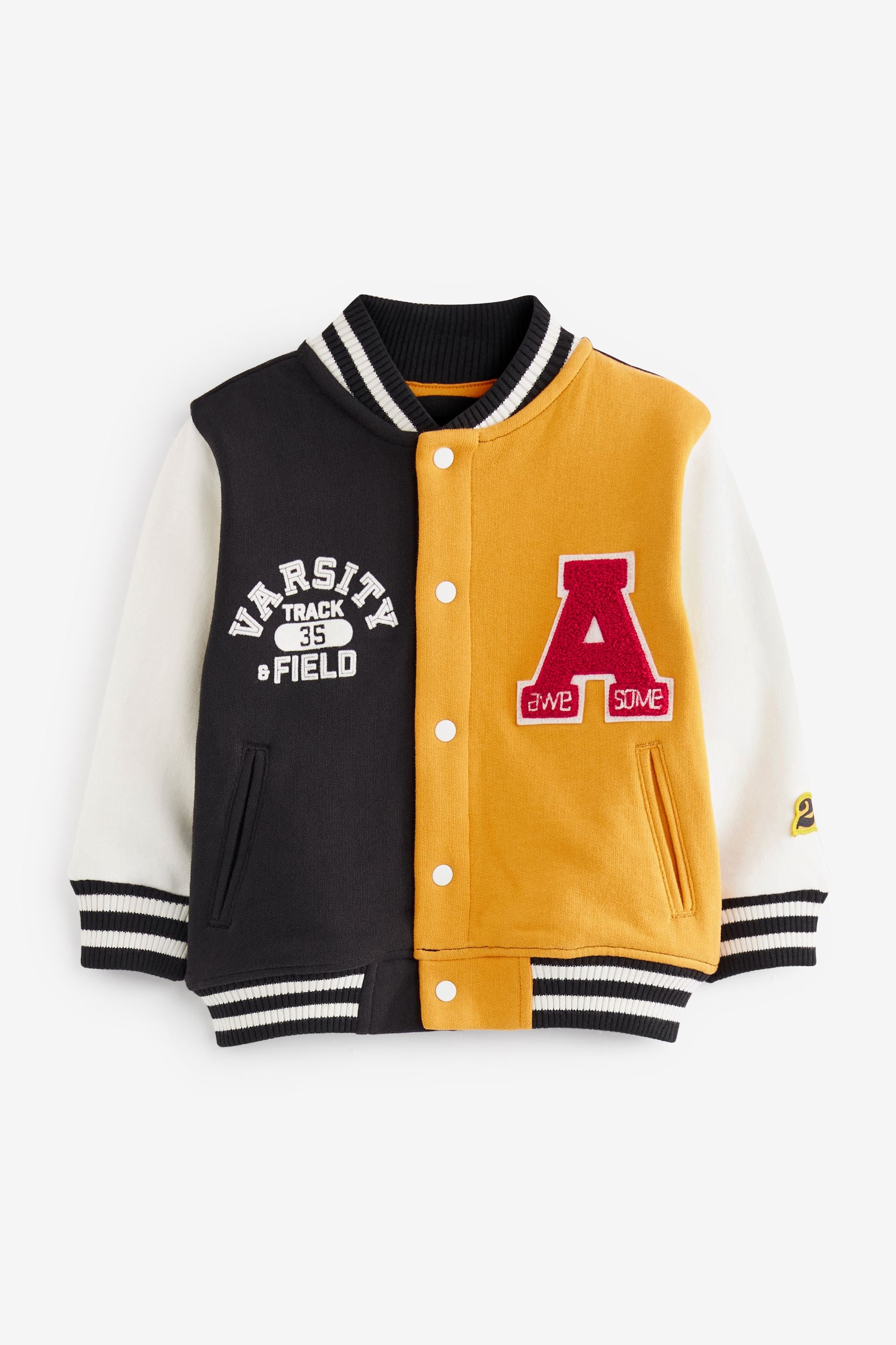 Yellow/Black Letterman Jacket (3mths-7yrs)