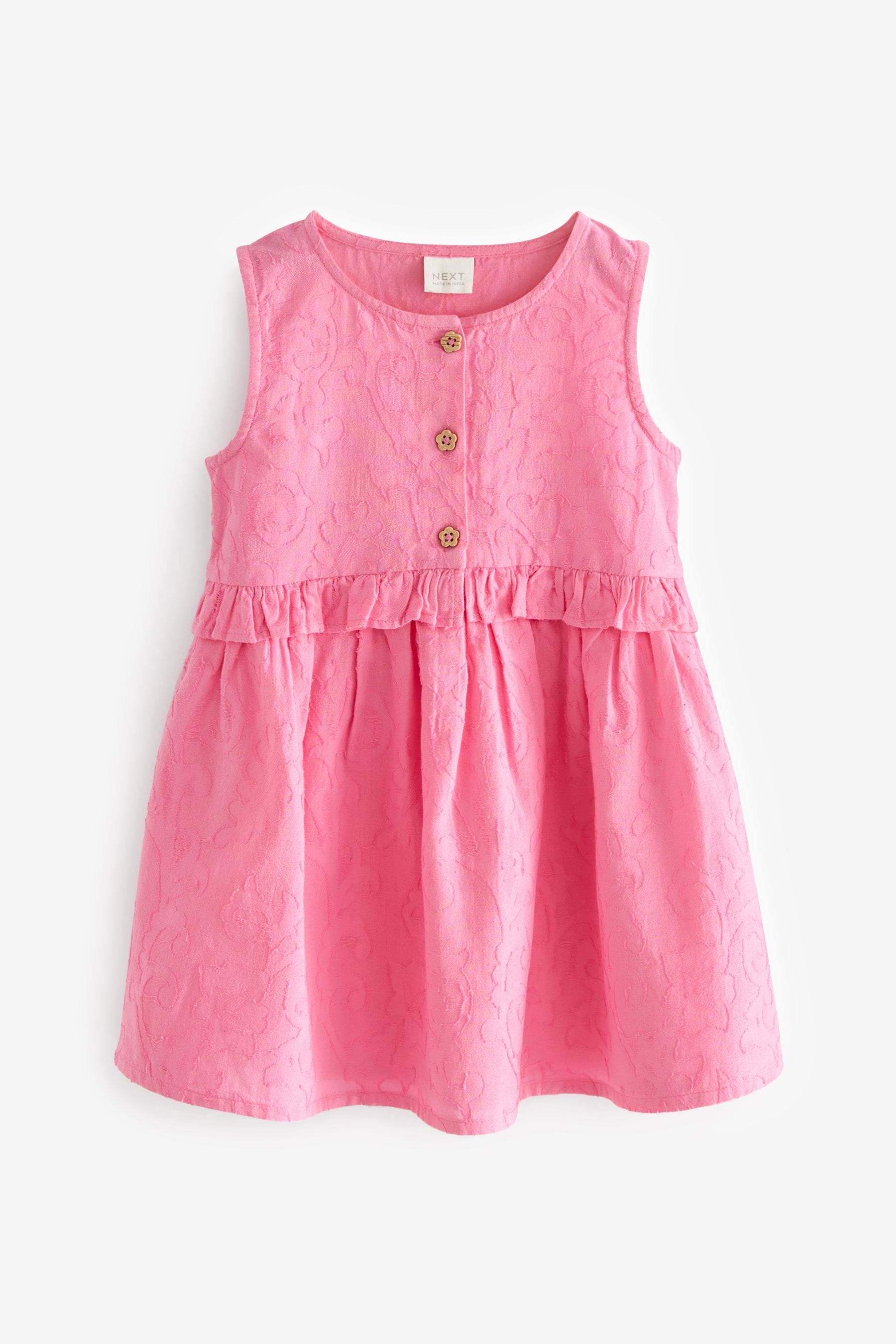 Pink Textured Peplum Dress (3mths-8yrs)