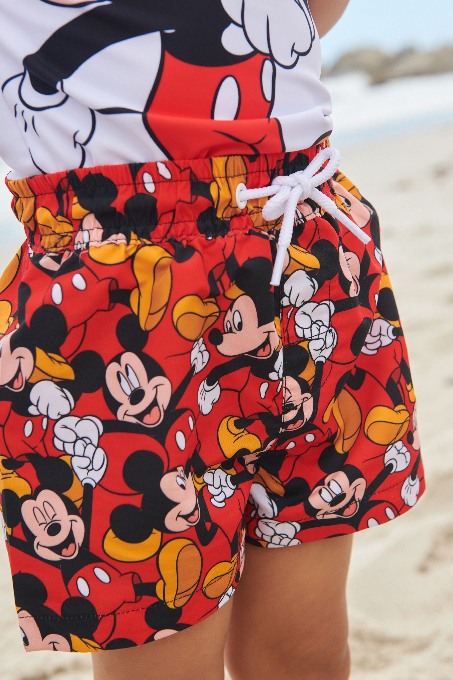 Mickey Mouse Red 2 Piece Sunsafe Top And Shorts Set (3mths-7yrs)