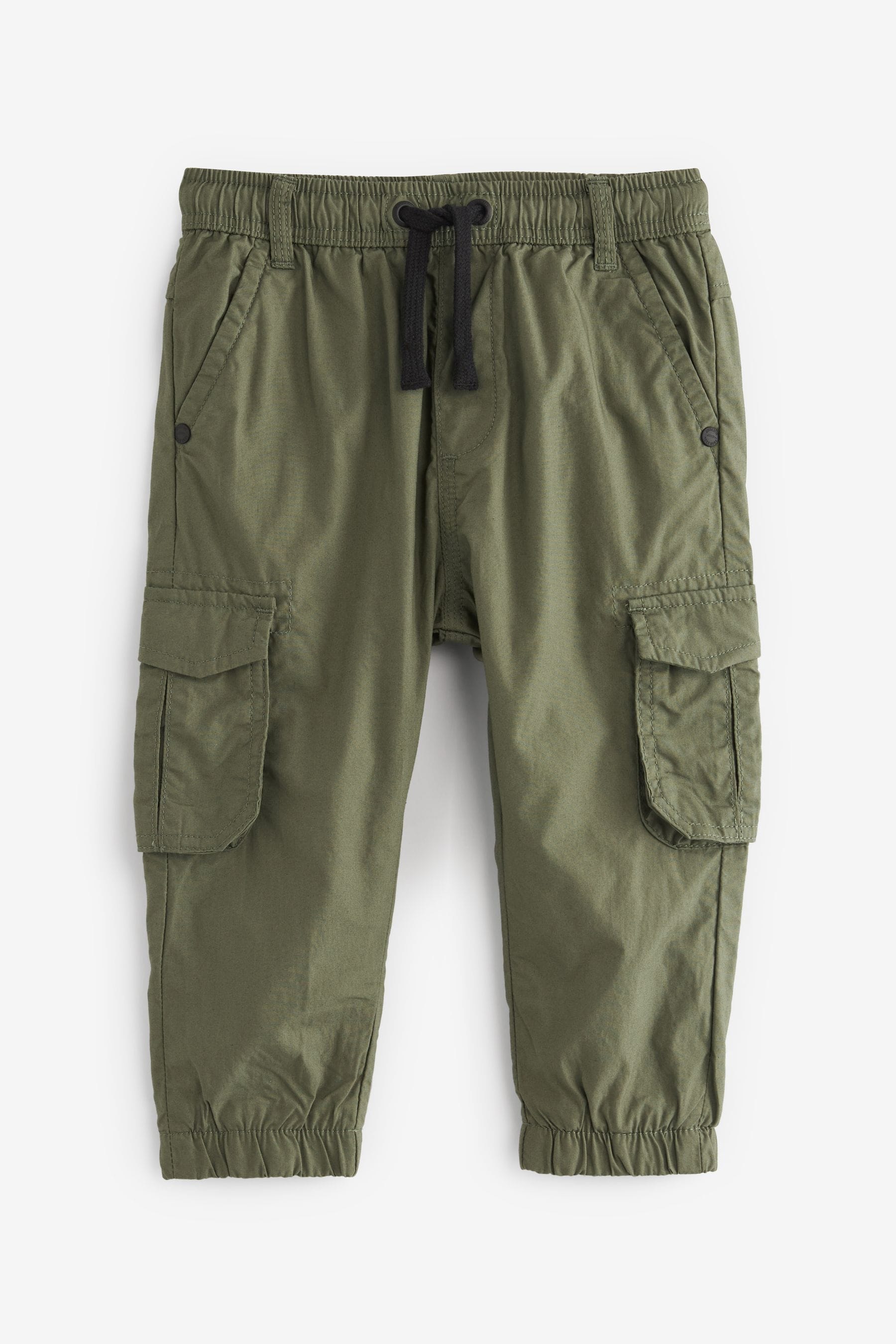 Khaki Green Lined 100% Cotton Cargo Trousers (3mths-7yrs)