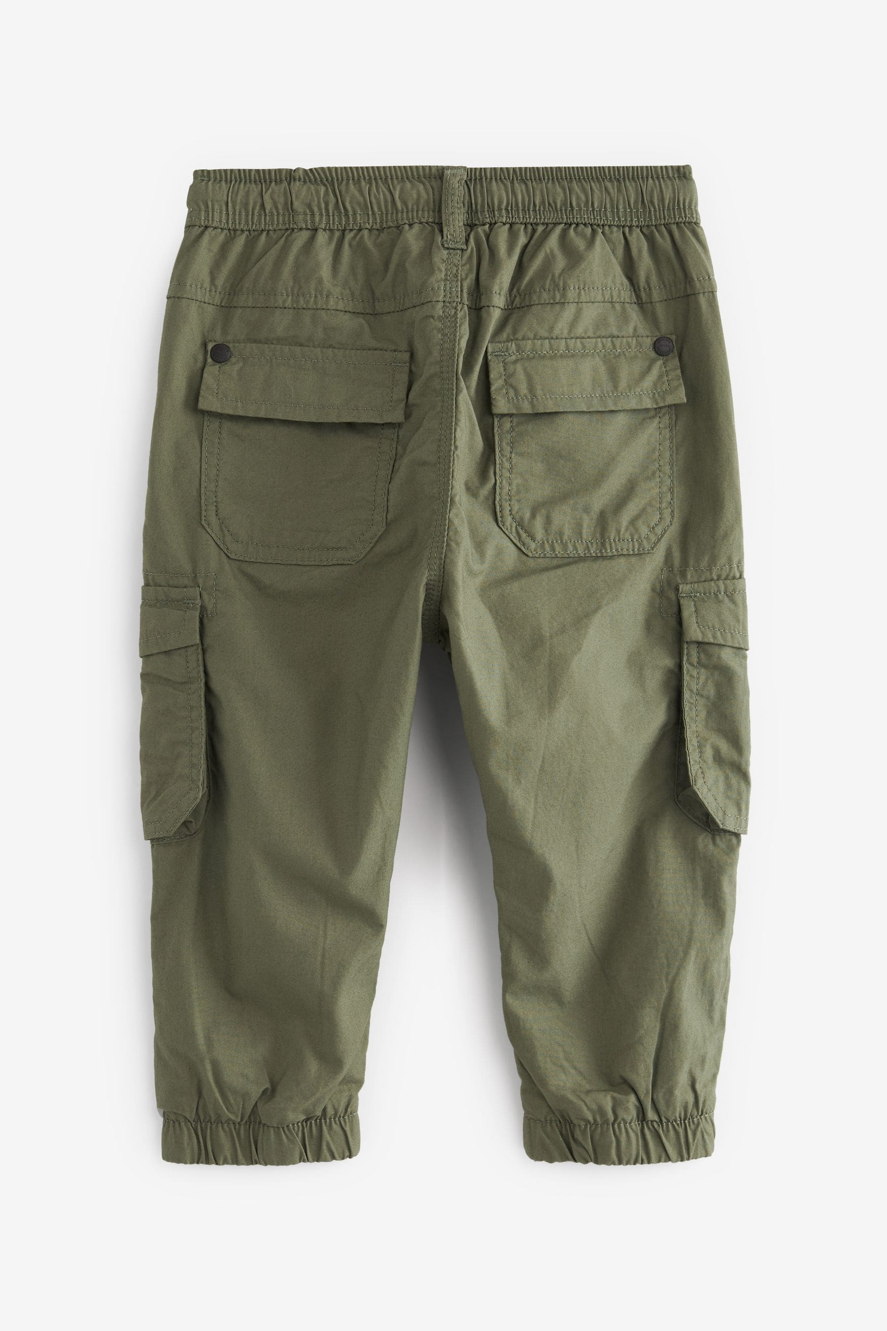 Khaki Green Lined 100% Cotton Cargo Trousers (3mths-7yrs)