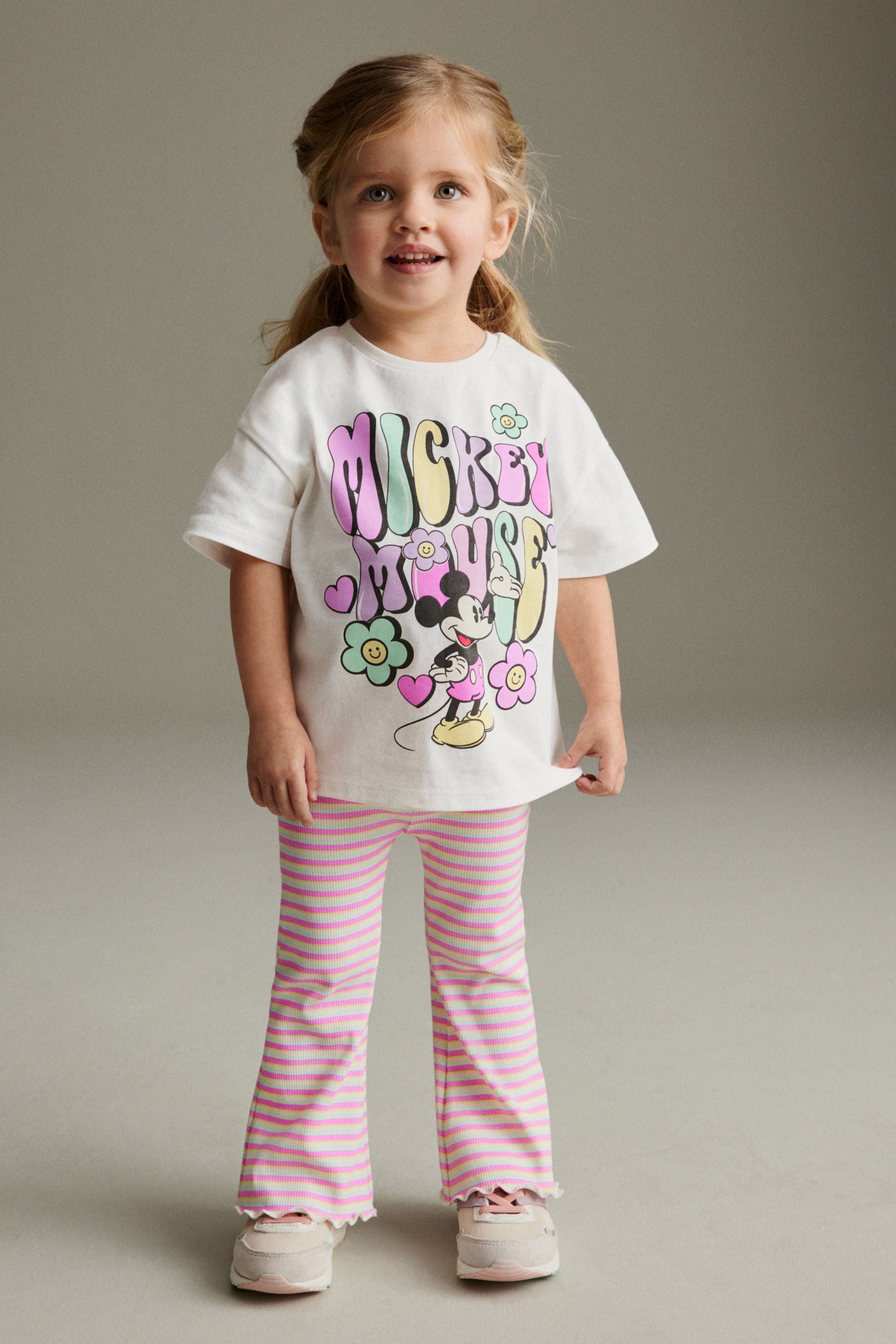 Bright Pink Disney Minnie Mouse T-Shirt and Flare Leggings Set (3mths-7yrs)